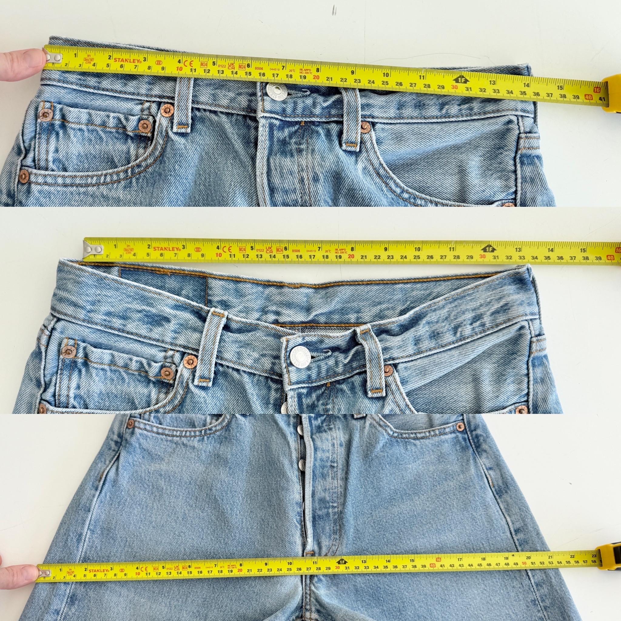 w27 Levis 501 vintage shorts 26-27” waist light blue 501s made in 90s cut shorts (mayuk)