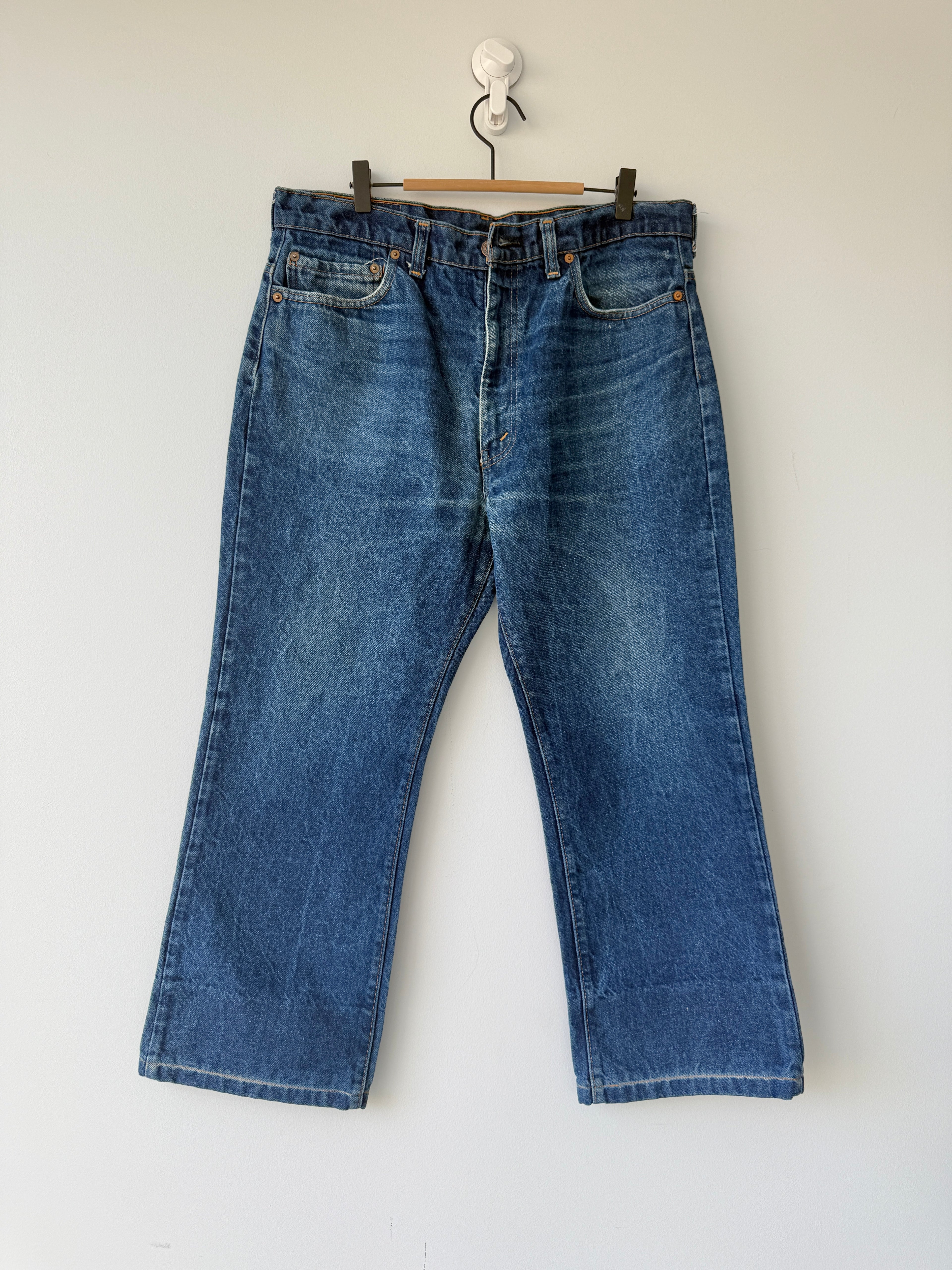 W34 L26 vintage Levis 517 34” measured light blue fade denim 90s Levi’s 517s USA