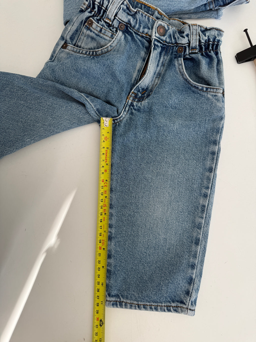 Kids Age 24 months vintage Levis 17” measured waist medium blue faded 90s denim