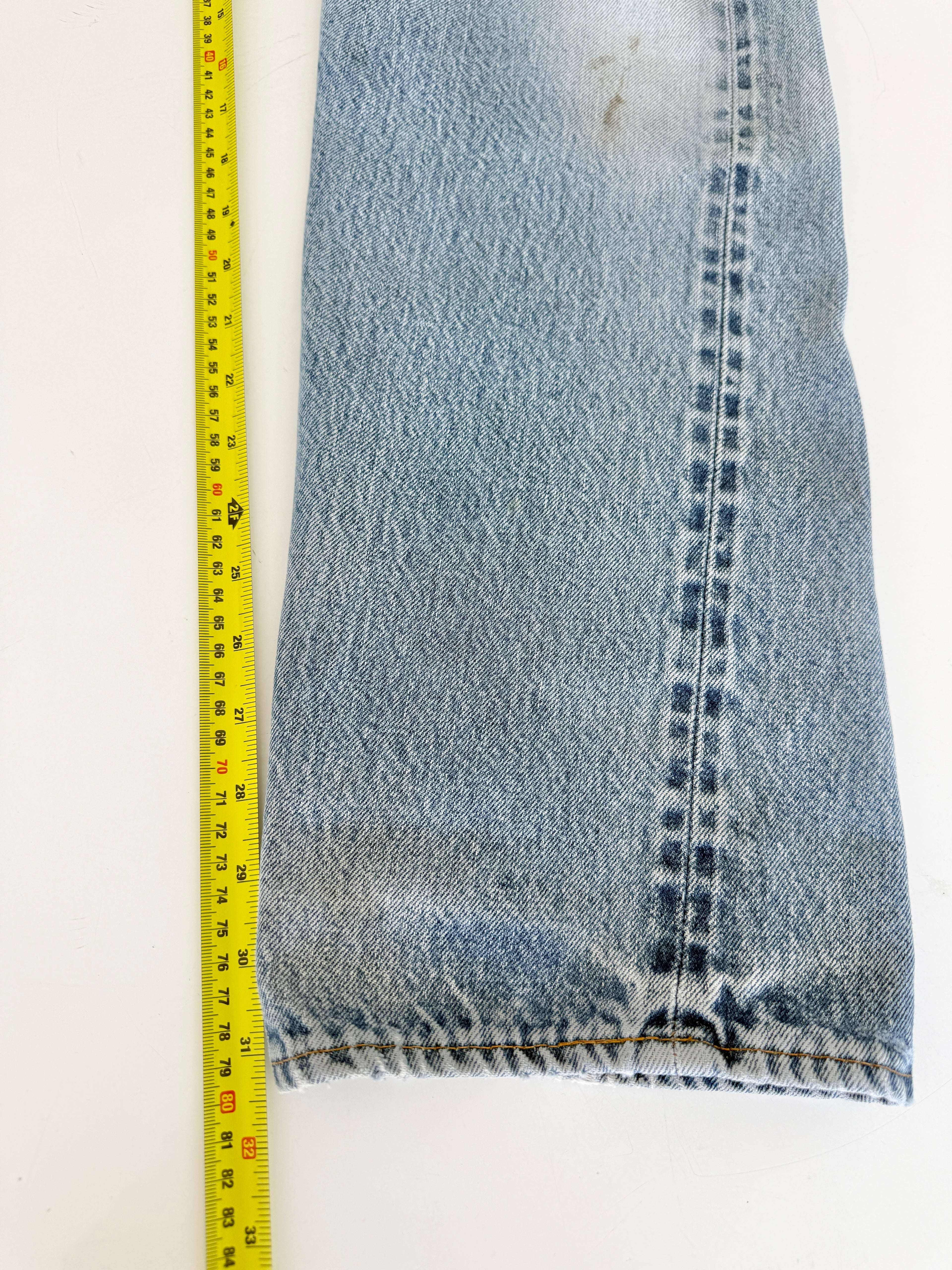 W32 L31 selvedge vintage Levis 501 31/32” measured light blue denim 70s Levi’s 501s USA