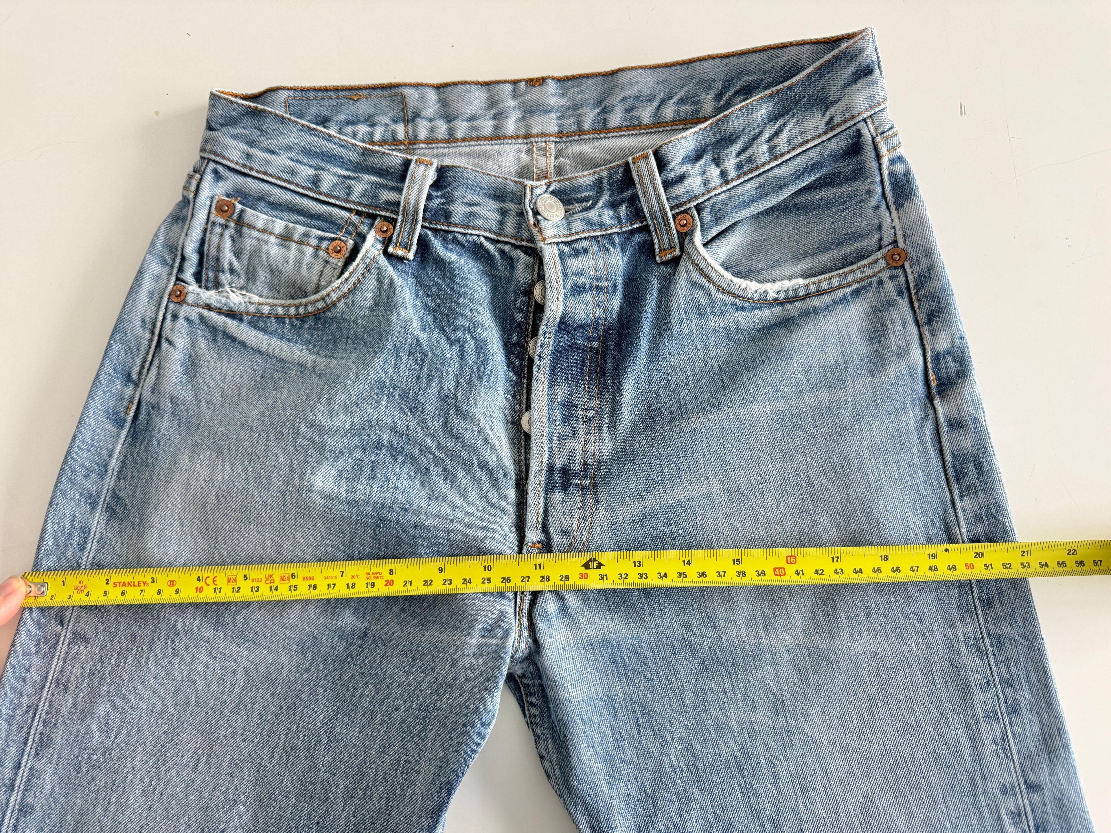 W28 L30 vintage Levis 501 27/28” measured waist dark faded blue 501s amazing fade 90s denim
