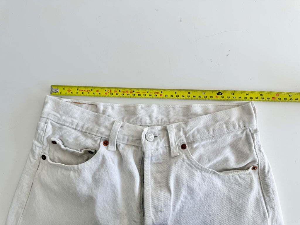 W29 L27 vintage Levis 501 28-29” measured unique white denim 90’s 501s