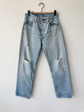 W27 L28 vintage Levis 501 light faded blue 26/27” measured waist 501s early 90s USA