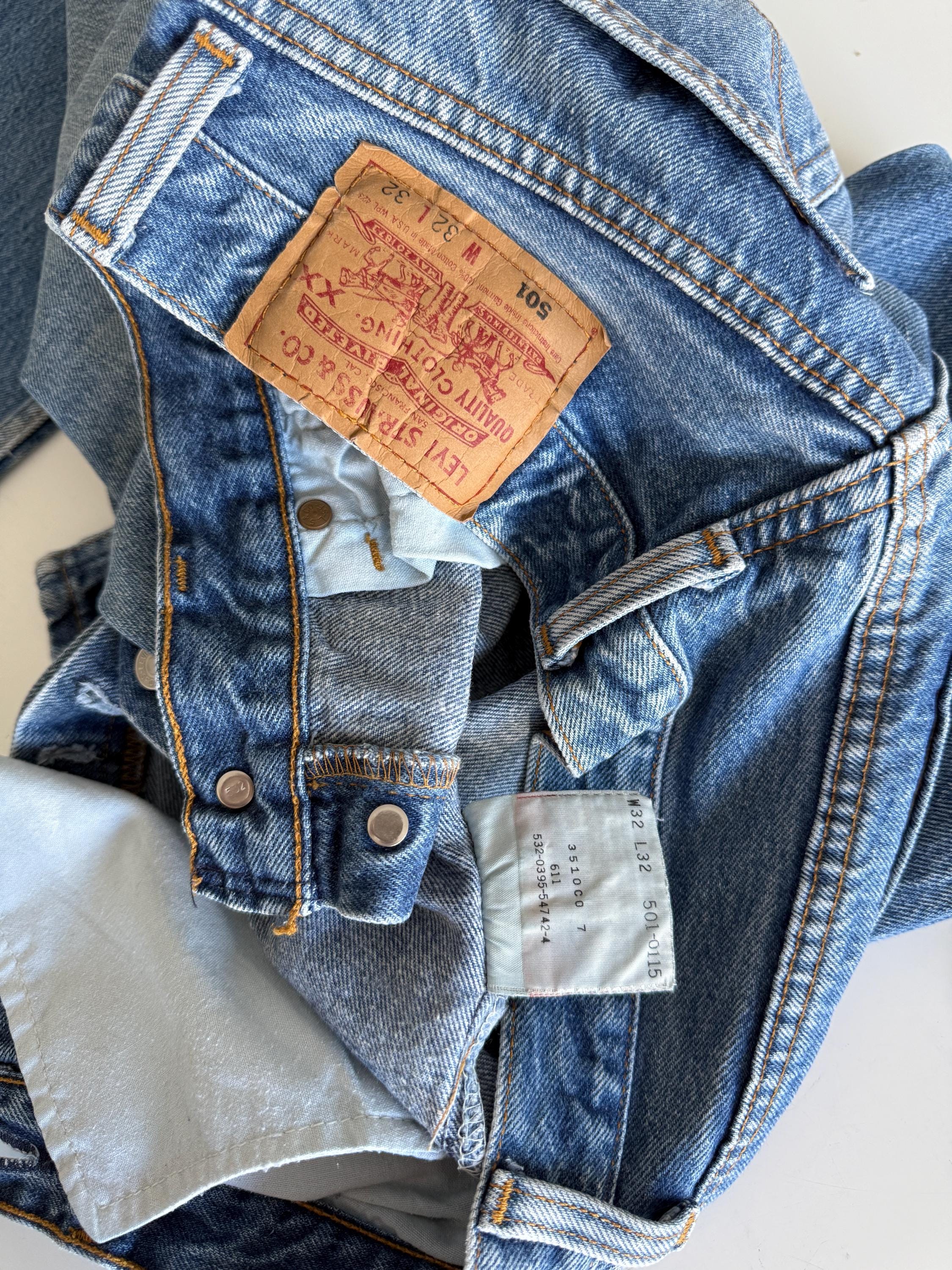 W30 L31 Levis 501 vintage 29-30” measured waist raw blue made in USA 90s