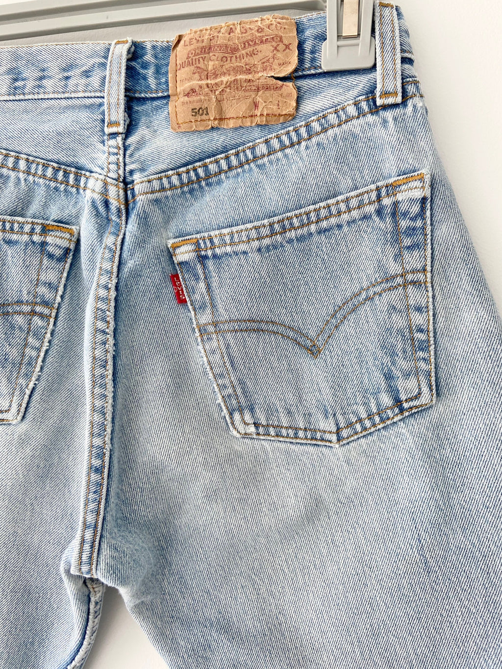 w25 Vintage Levi’s 501 light blue shorts made in Poland 90s