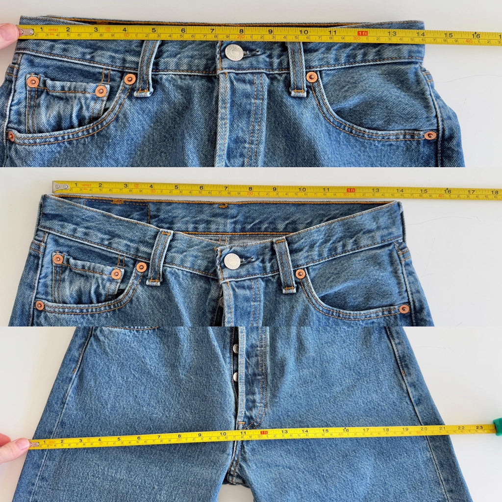 Levis 501 vintage w28 L32 medium blue 501s made in Spain straight leg jeans 501 27”/28” waist (febuk)