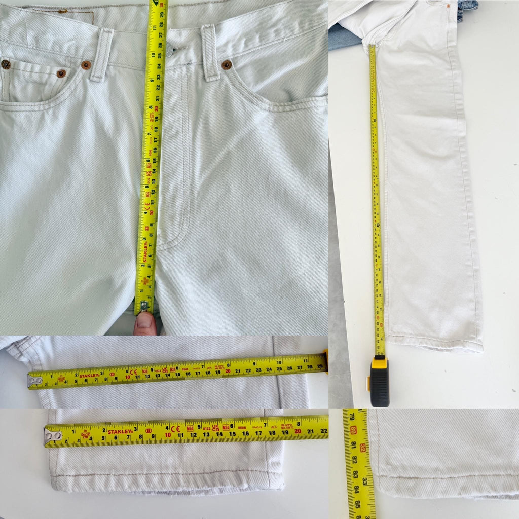 W27 L33 Levis 501 vintage 26-27” waist off white 501s made in Spain 90s