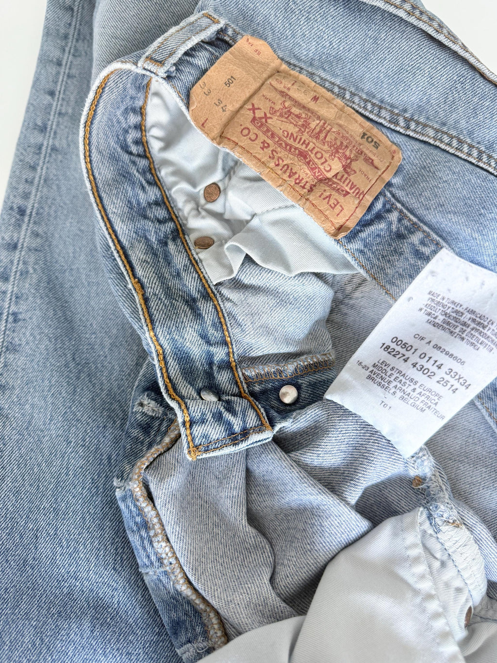 W31 L30 Levis 501 vintage 30-31” waist medium blue 501s made in y2k