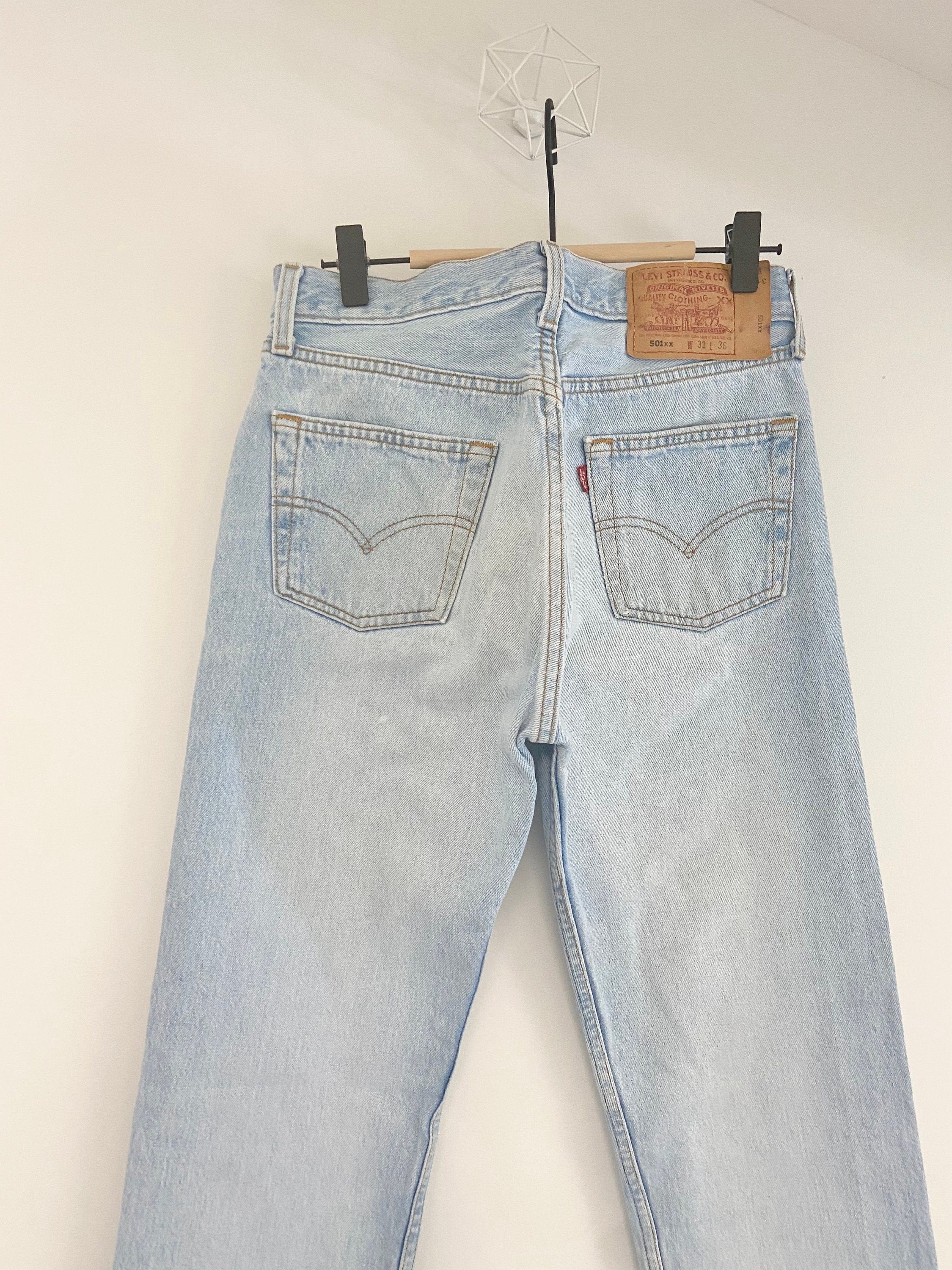 Vintage Levi’s 501xx jeans w29 L31 90s vintage 501 jeans light blue USA