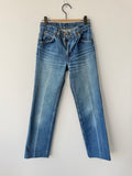 W25 L32 vintage Levis 630 02 17 dark blue fold lines  24/25” measured waist 630s USA 80s slim hips