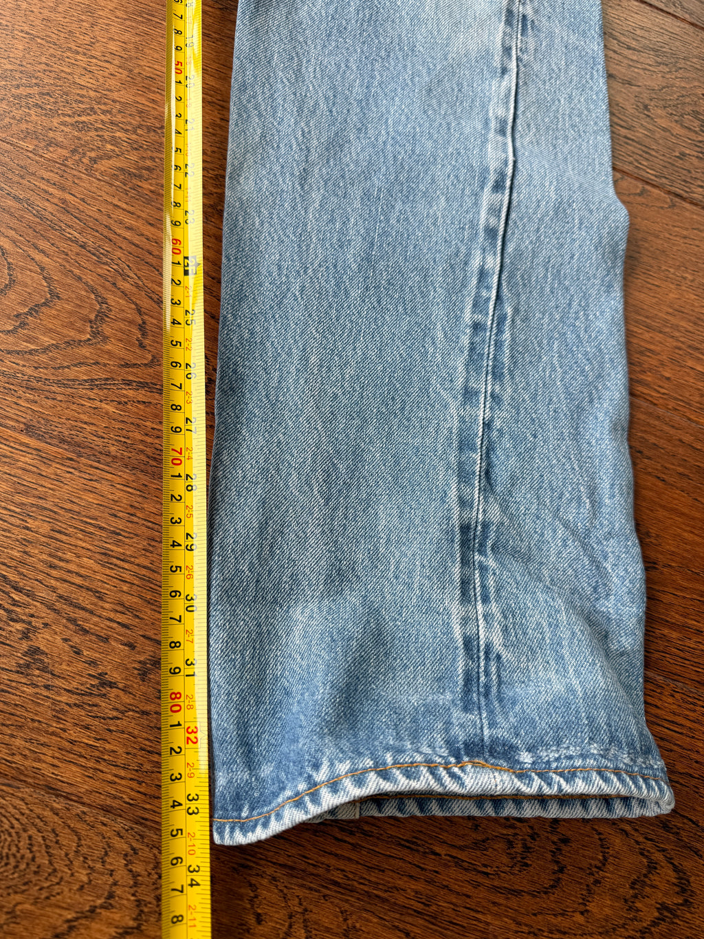 Selvedge W30 L33 vintage Levis 501 29/30” measured light faded blue denim 80’s 501s USA selvedge denim