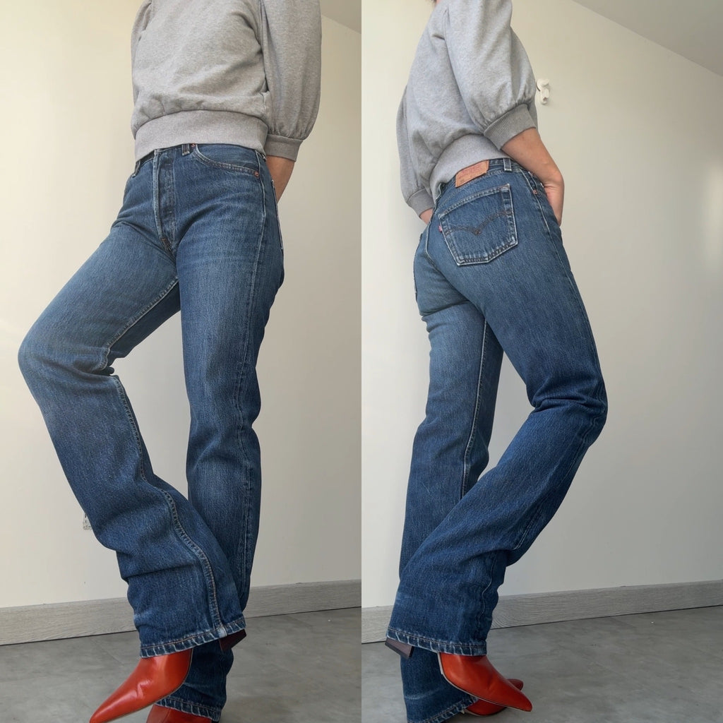 W27 L33 vintage Levis 501 26-27” dark f blue 90s Levi’s 501s USA
