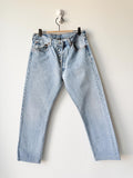 Levis 501 vintage w30 L28 light blue 501s made in USA 90s straight leg jeans 501 29”/30” waist