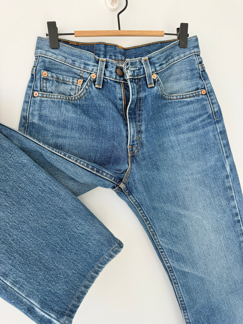 W26 L28 vintage Levis 517 26” measured dark faded blue denim Y2K Levi’s 517s wallet mark