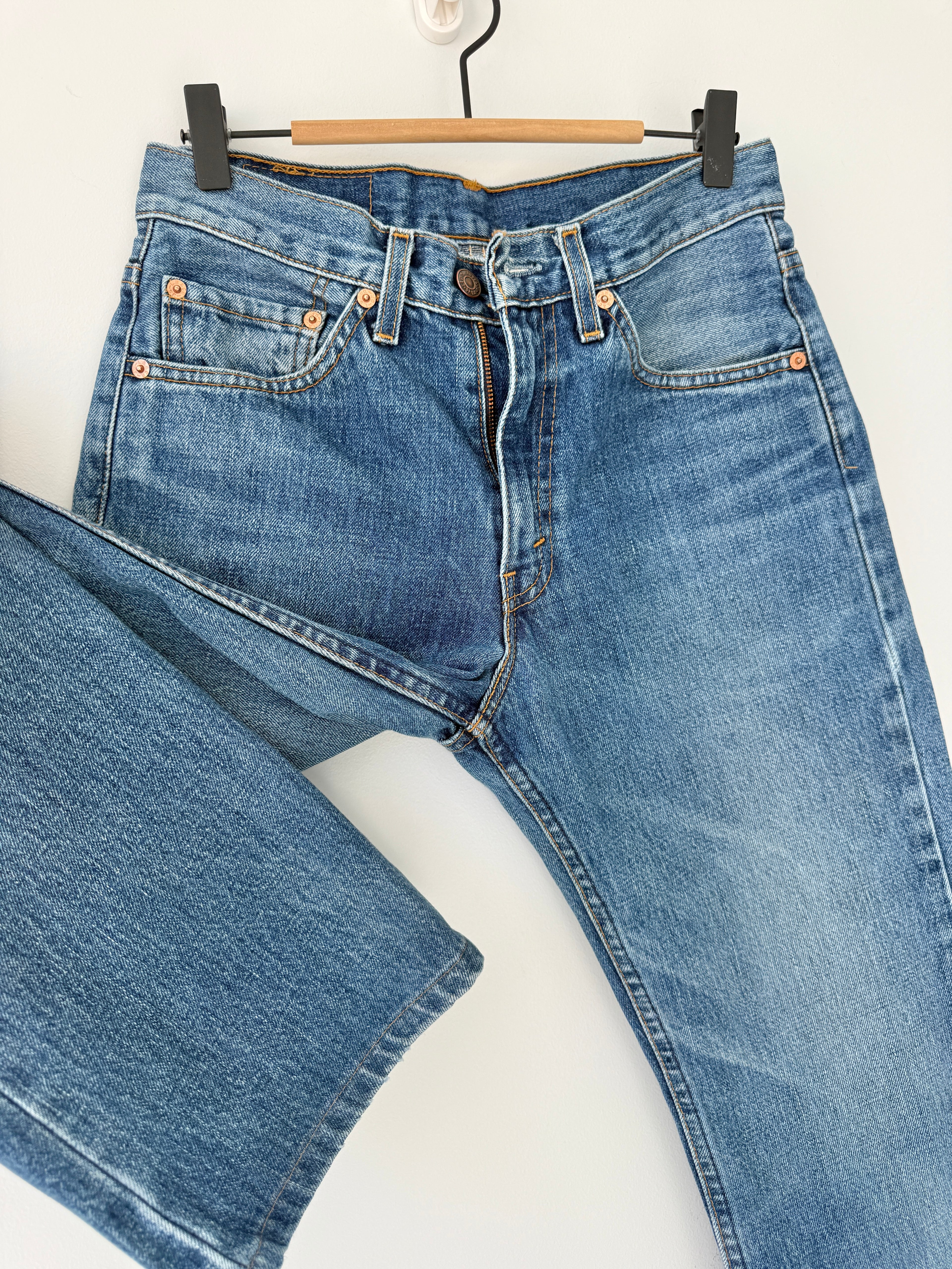 W26 L28 vintage Levis 517 26” measured dark faded blue denim Y2K Levi’s 517s wallet mark