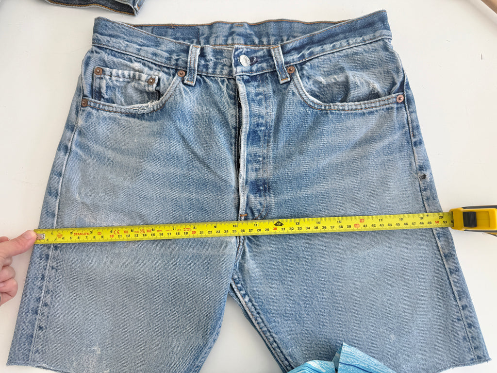 W30 vintage Levis 501 shorts 29/30” measured waist faded denim USA 501s