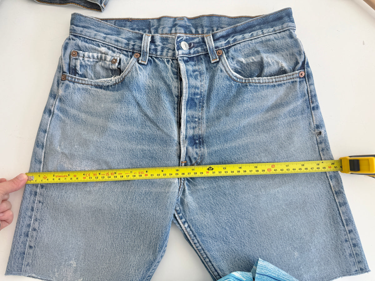 W30 vintage Levis 501 shorts 29/30” measured waist faded denim USA 501s
