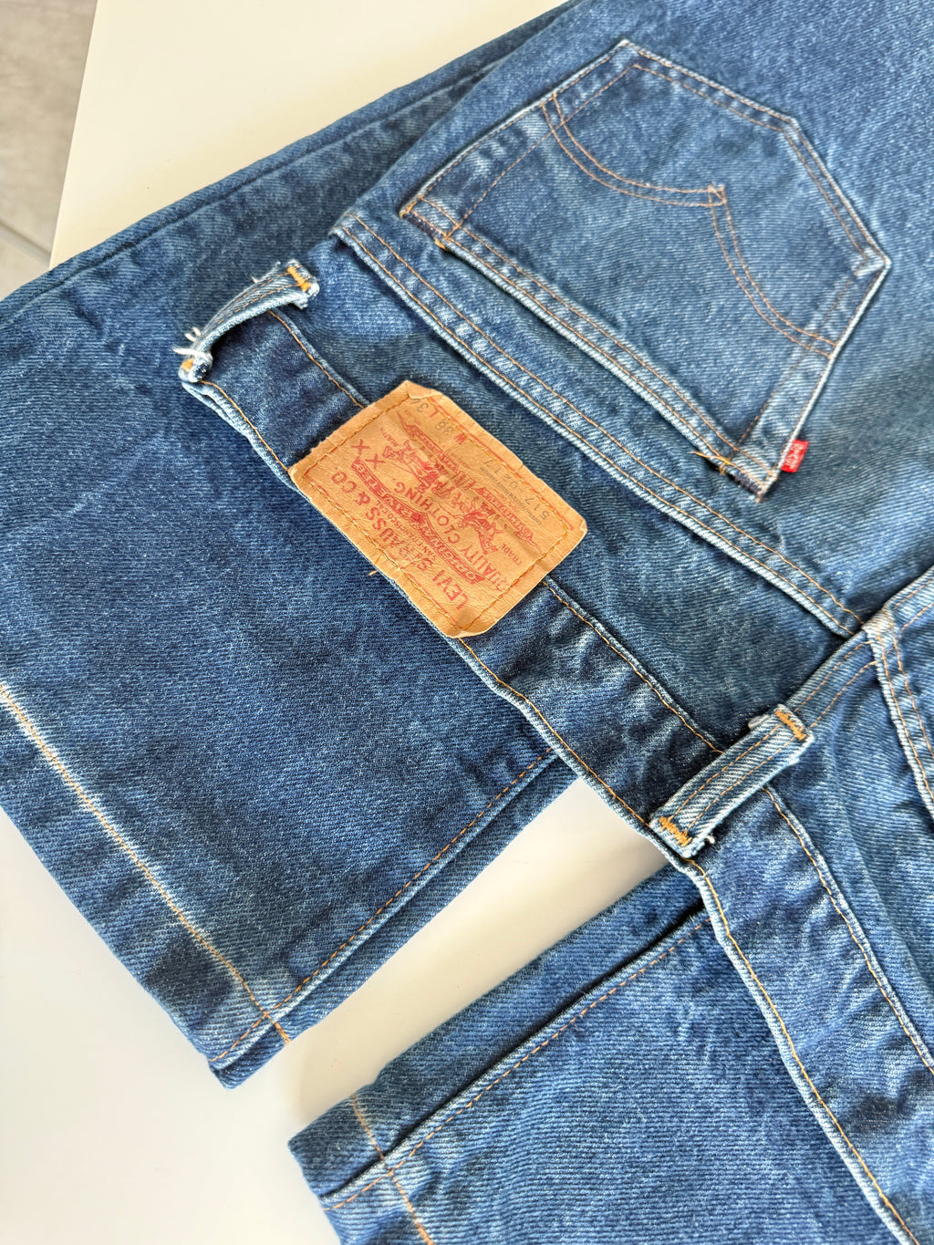 W34 L26 vintage Levis 517 34” measured light blue fade denim 90s Levi’s 517s USA