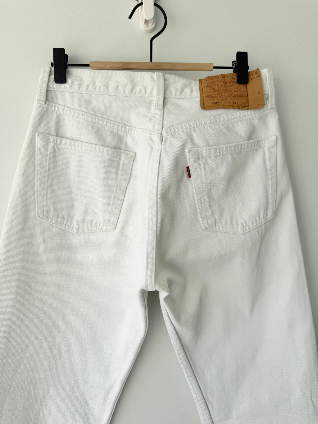 W28 L30 vintage Levis 501 27/28” measured white denim 90s Levi’s 501s USA
