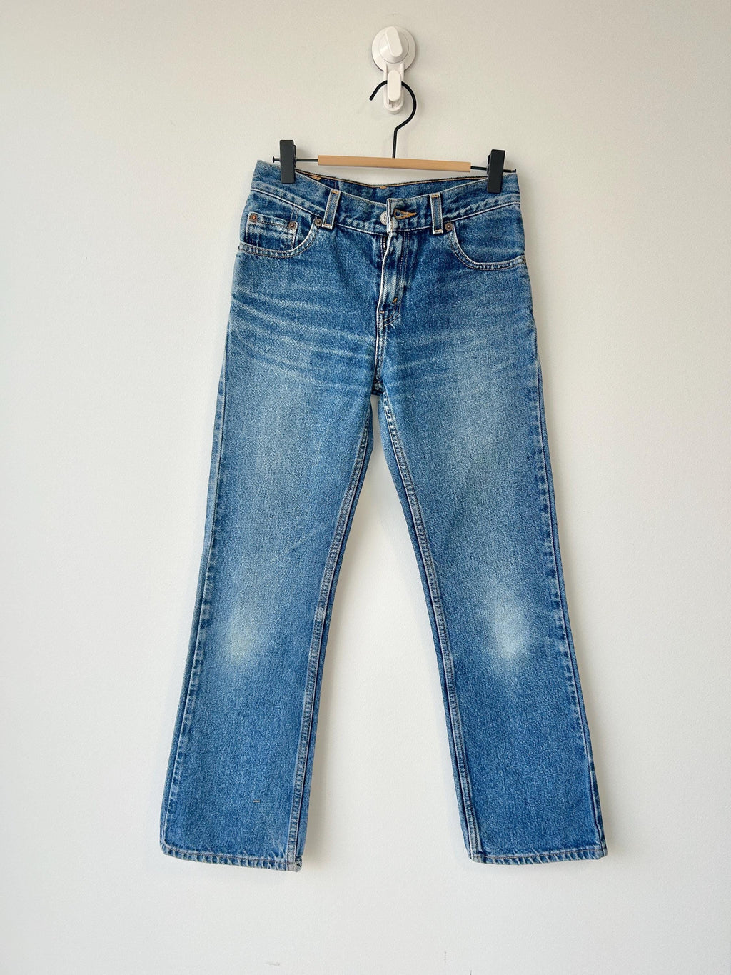 Levis 518 vintage w24 L27 Levi’s dark faded blue faded blue straight bootcut made in 90s 518 vintage 501  24” waist