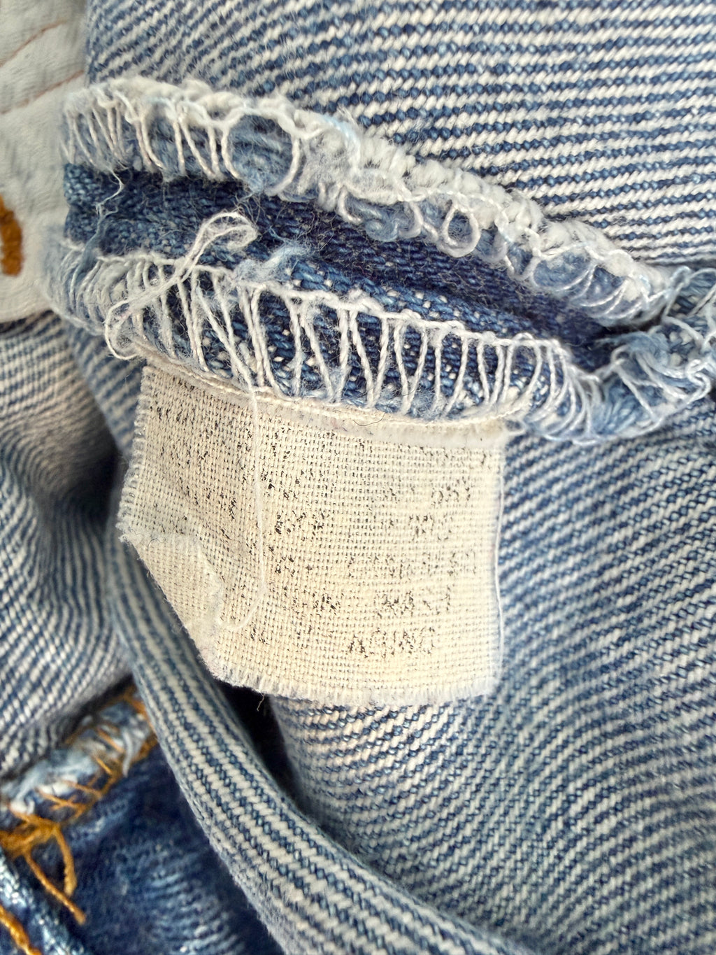 Re done denim W25 L30 vintage Levis 501 medium blue 23/25” measured waist 501s 80s USA