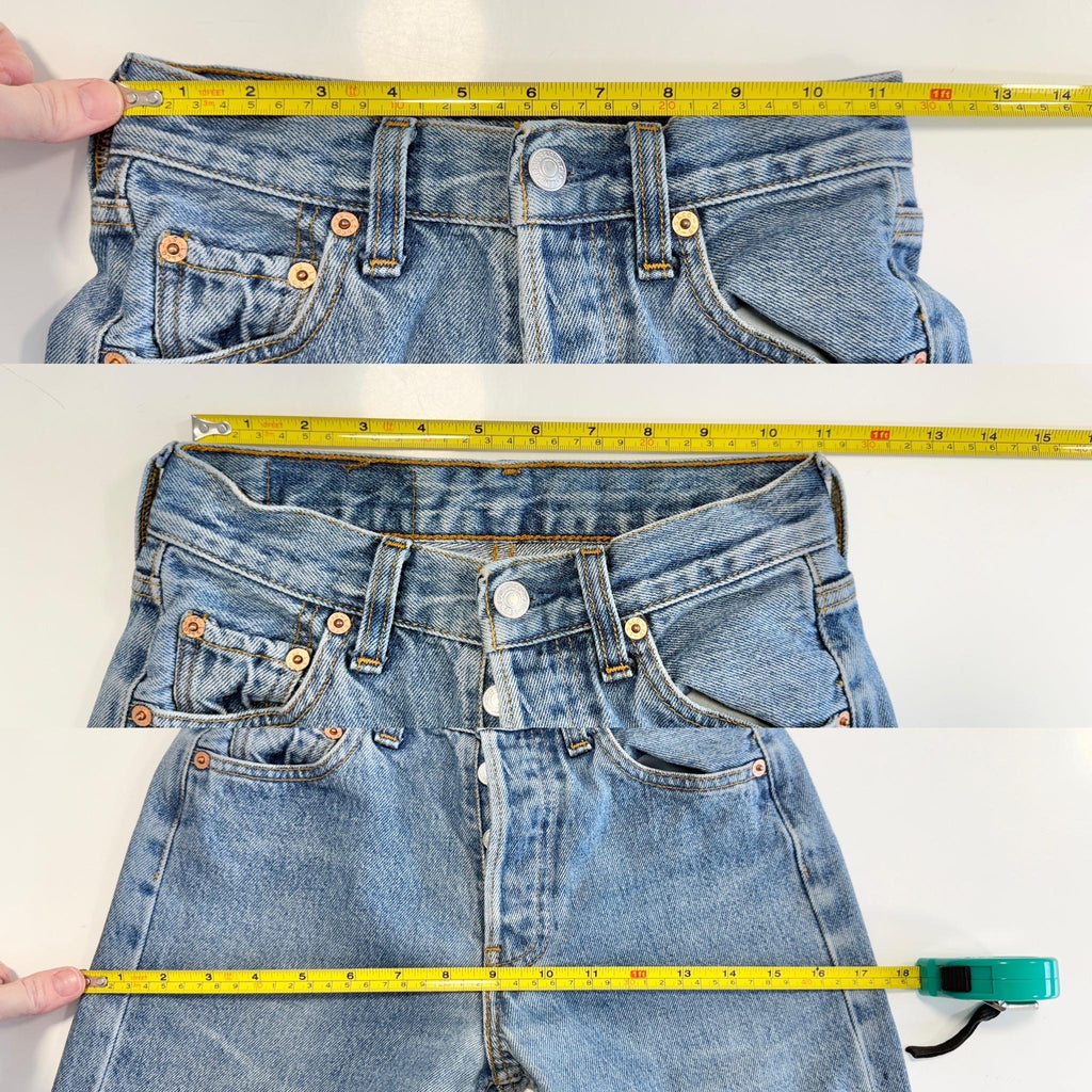 Softer w22 L27 Levis 501 vintage medium blue 90s denim straight leg jeans 501 21”/22” waist
