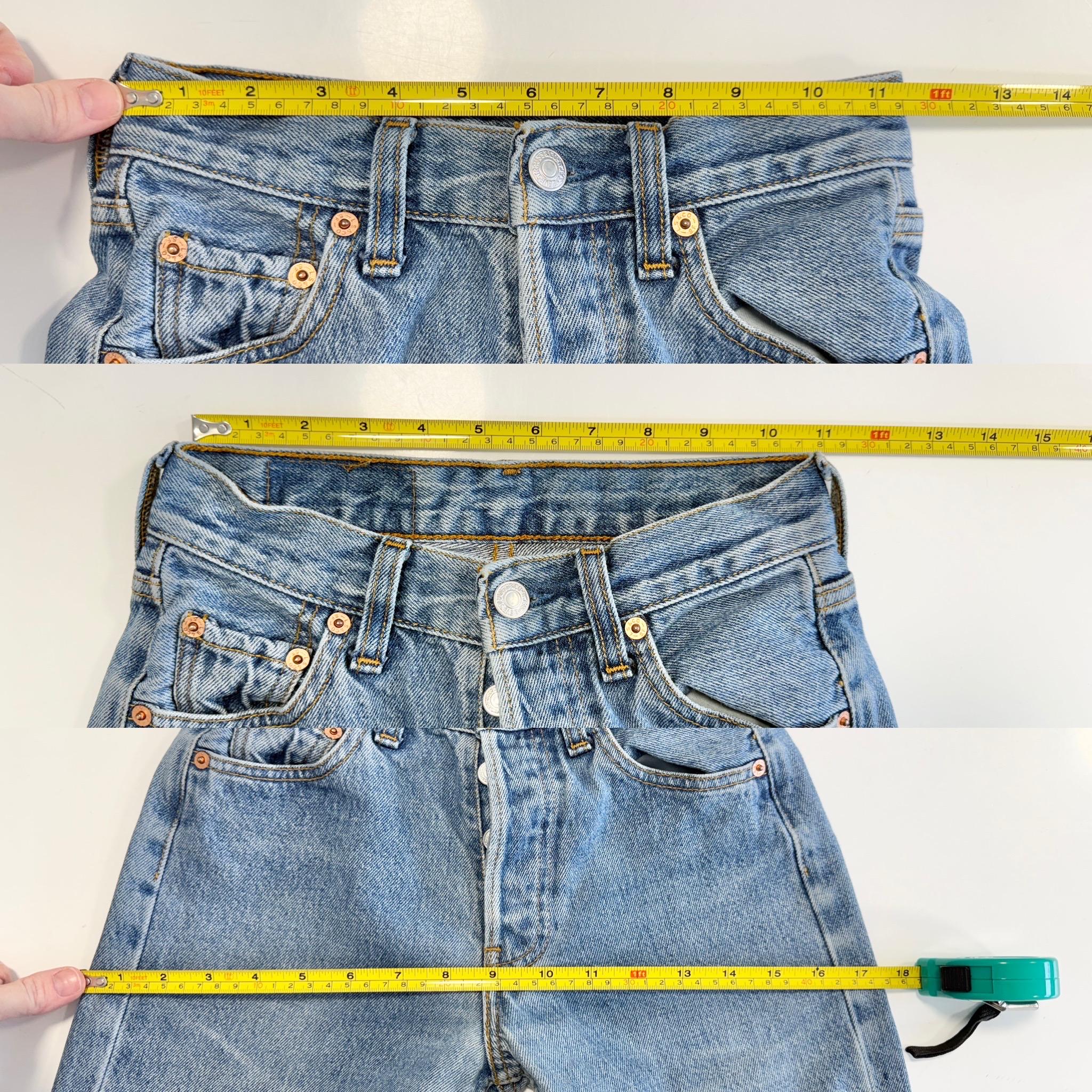 Softer w22 L27 Levis 501 vintage medium blue 90s denim straight leg jeans 501 21”/22” waist