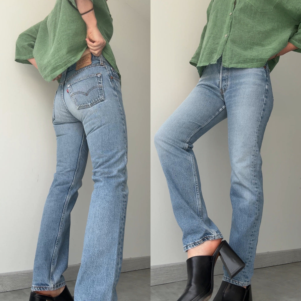 W26 L29 vintage Levis 501s 25/26” light medium blue denim Levi’s 501s 90s USA