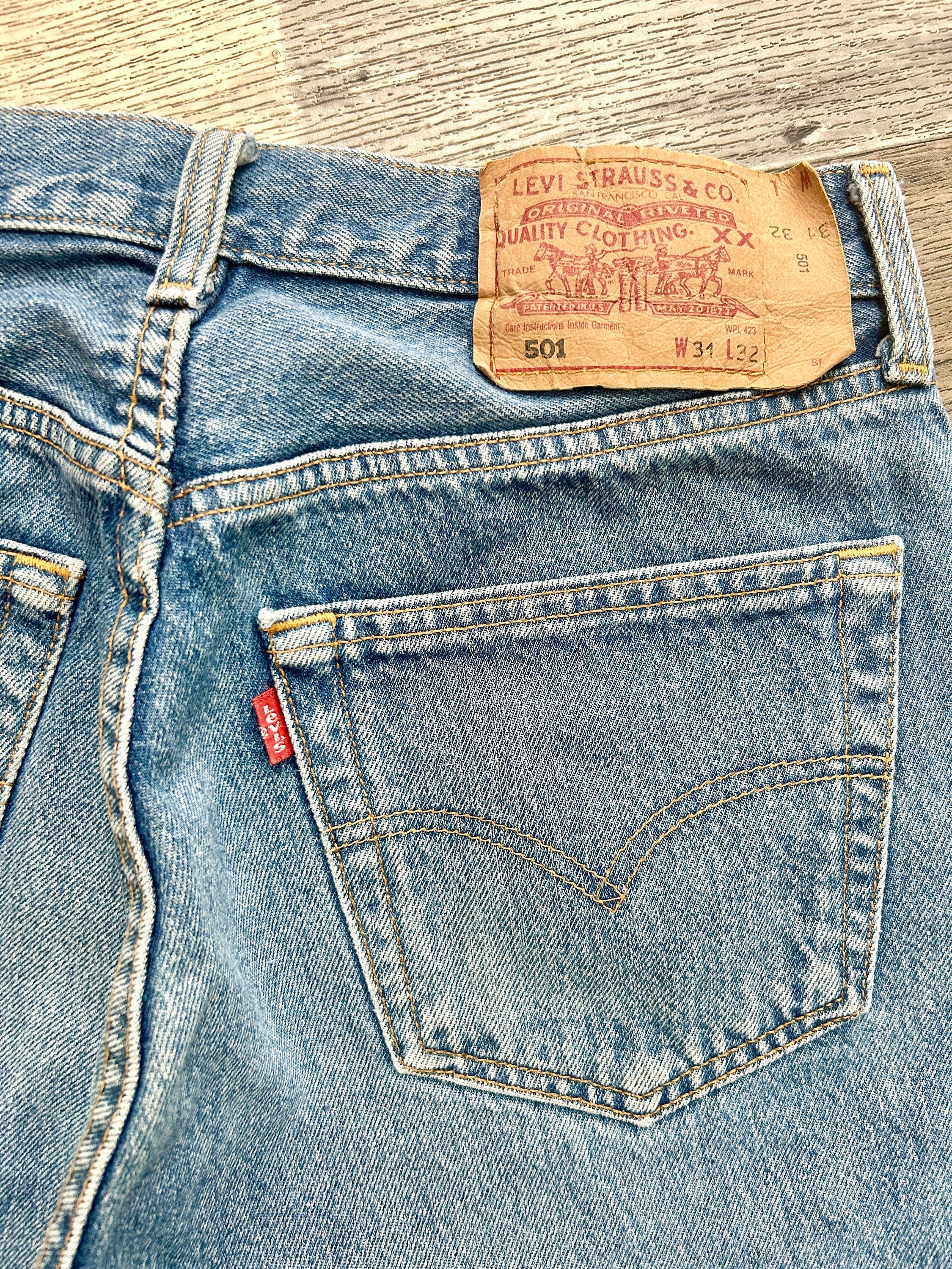Levi’s 501 jeans w29 L27 faded denim vintage Levi’s 501s straight leg vintage levis 501 jeans
