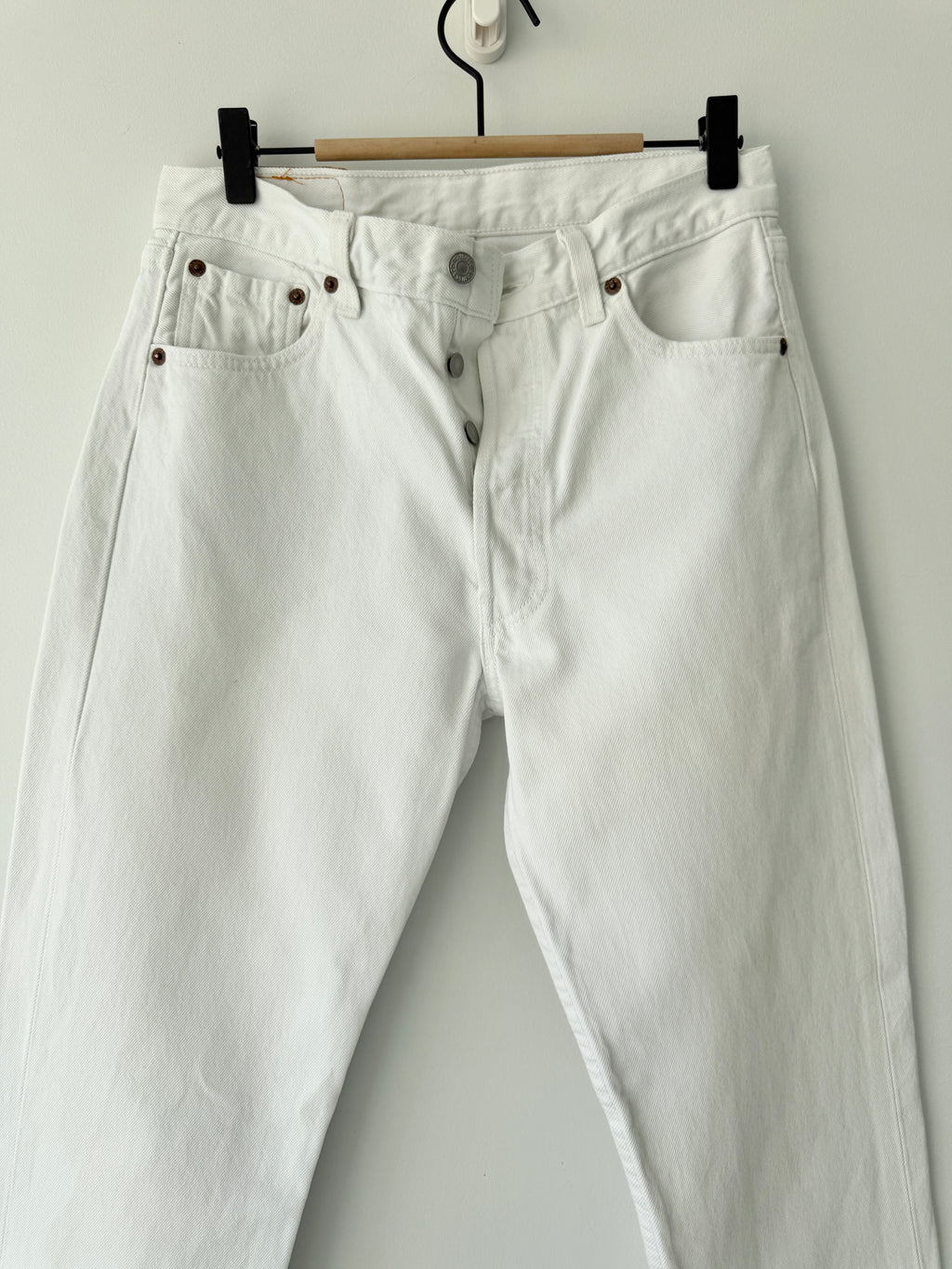 W28 L30 vintage Levis 501 27/28” measured white denim 90s Levi’s 501s USA