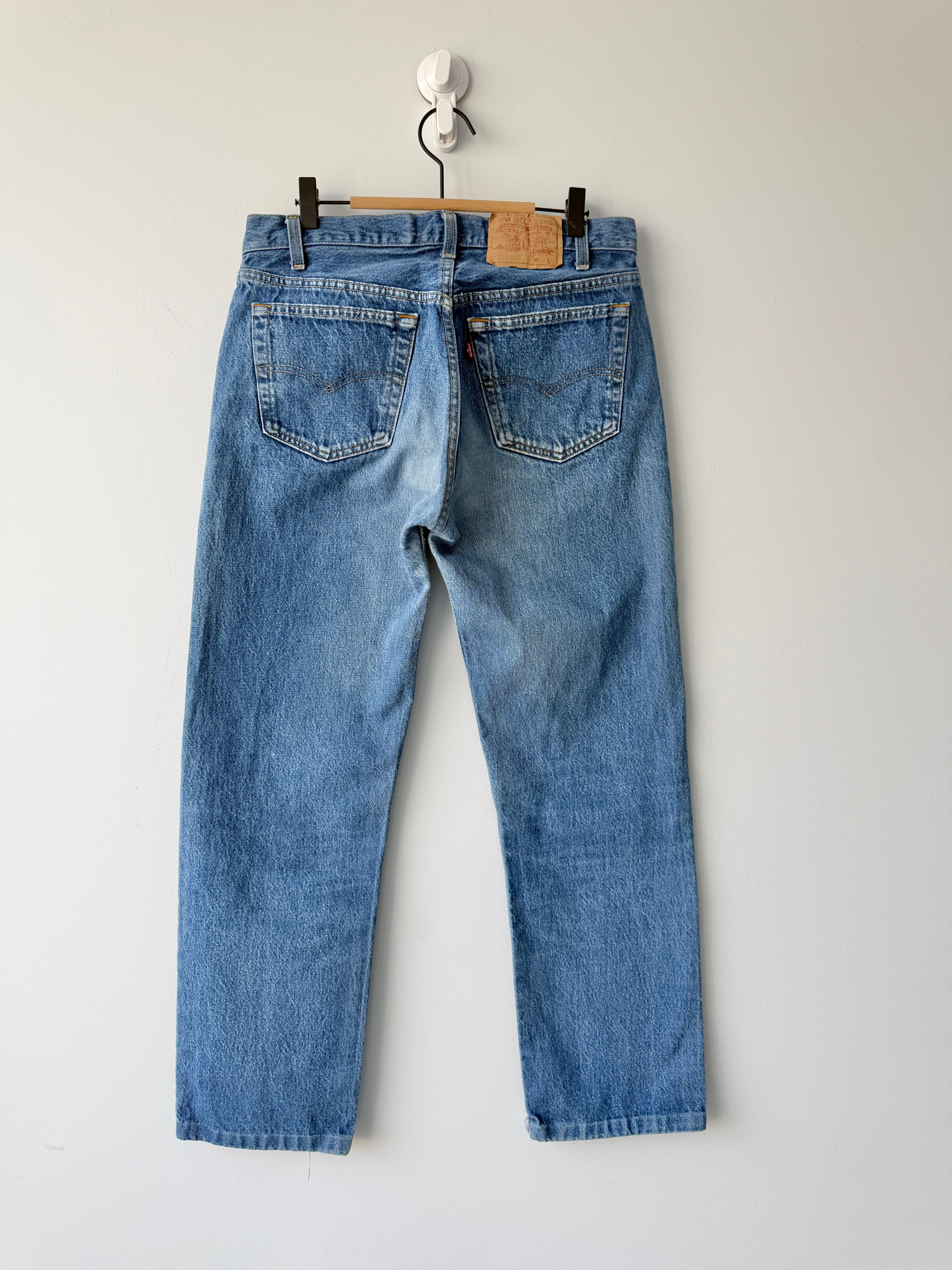 W31 L29 vintage Levis 501 29/31” measured raw blue denim faded blue 80’s levi’s 501s