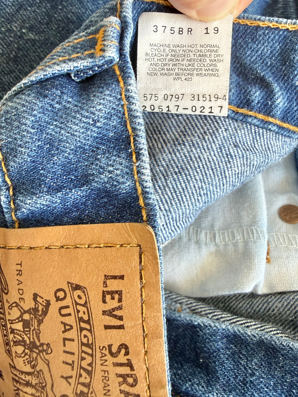 W33 L34 vintage Levis 517 33” measured waist raw blue 517s made in 90s USA
