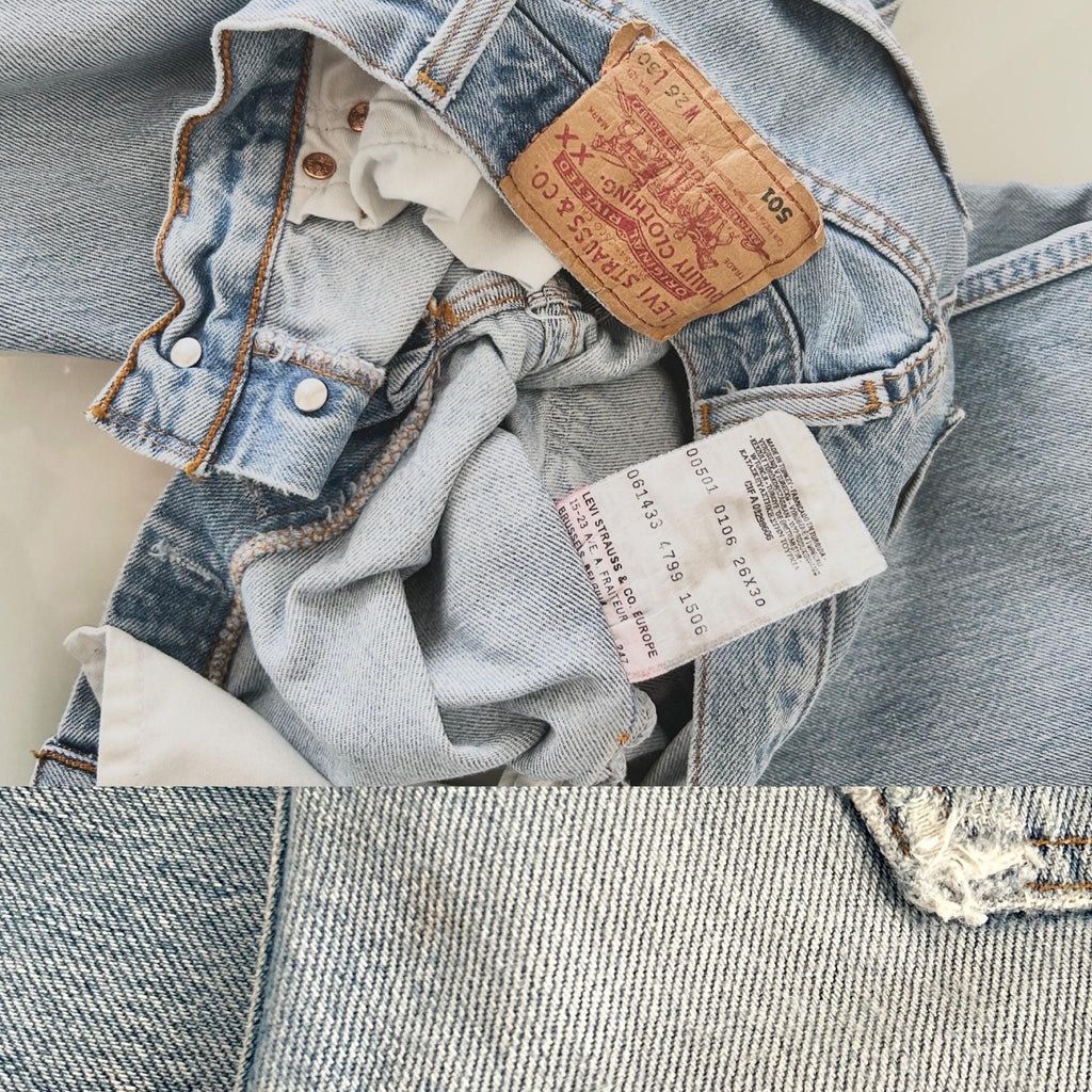 Levis 501 vintage w24 L29 Levi’s faded worn light blue straight leg Levi’s 501 90s vintage Levi’s 501  (23/24 waist)