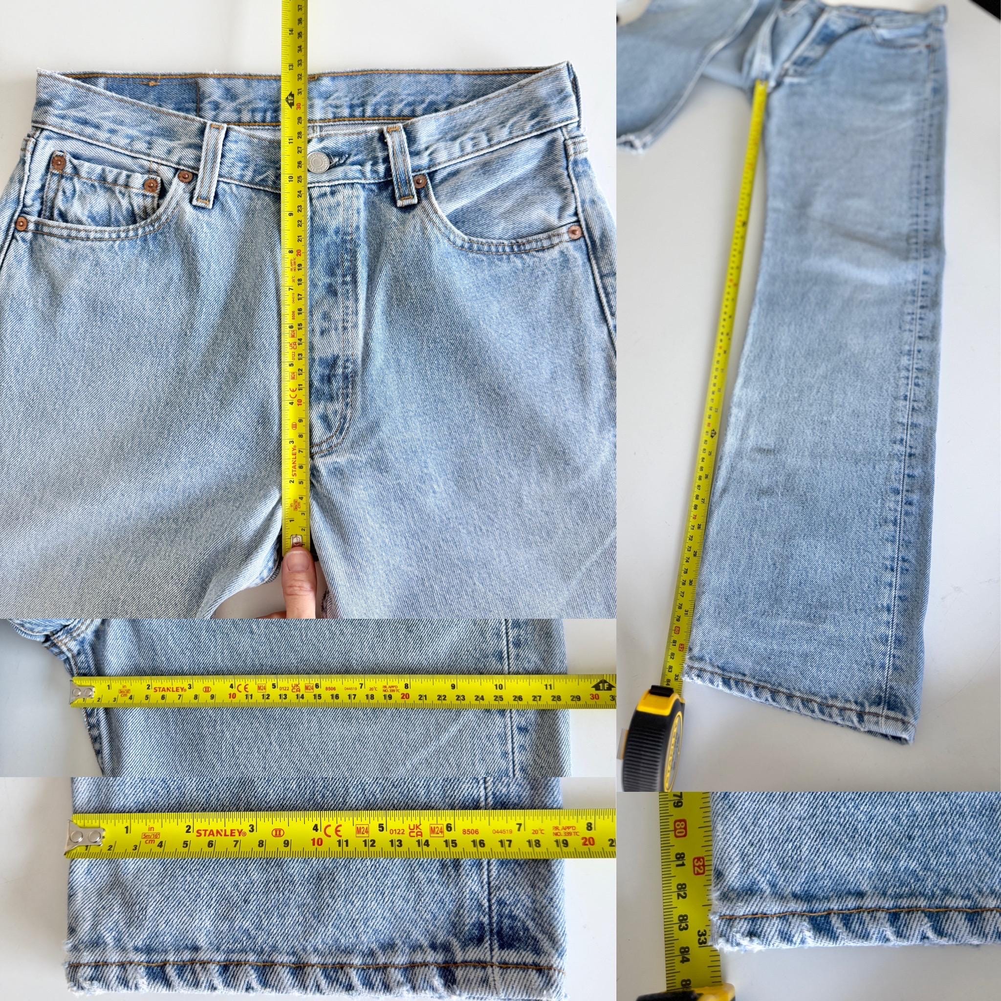 W29 L33 Levis 501 vintage 28-29” measured waist light blue made in USA 90s