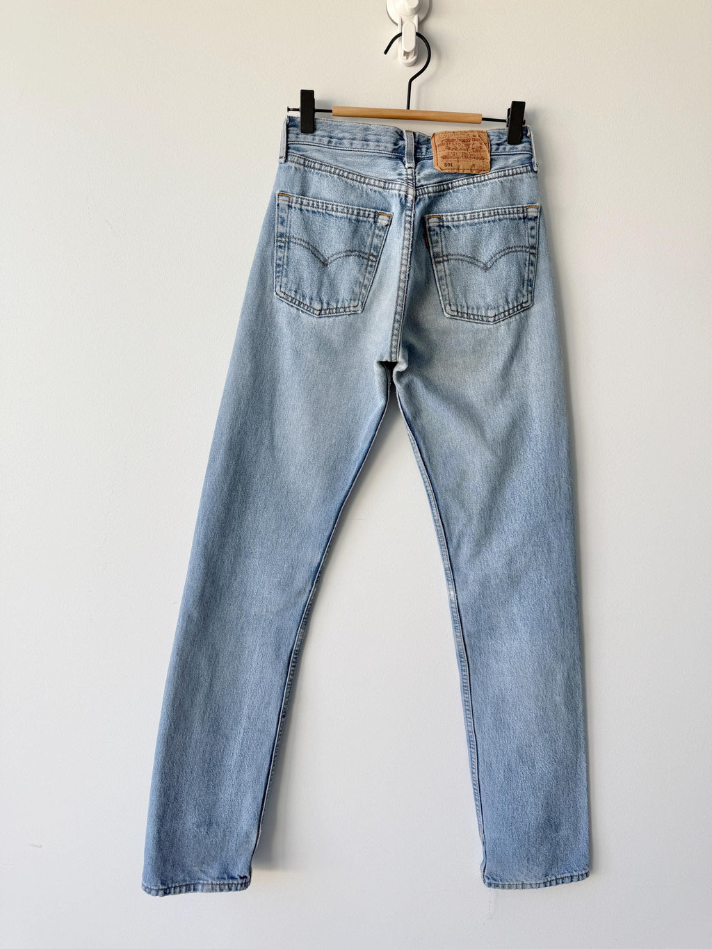 W25 L33 vintage Levis 501 24-25” measured waist light faded denim made in 90s