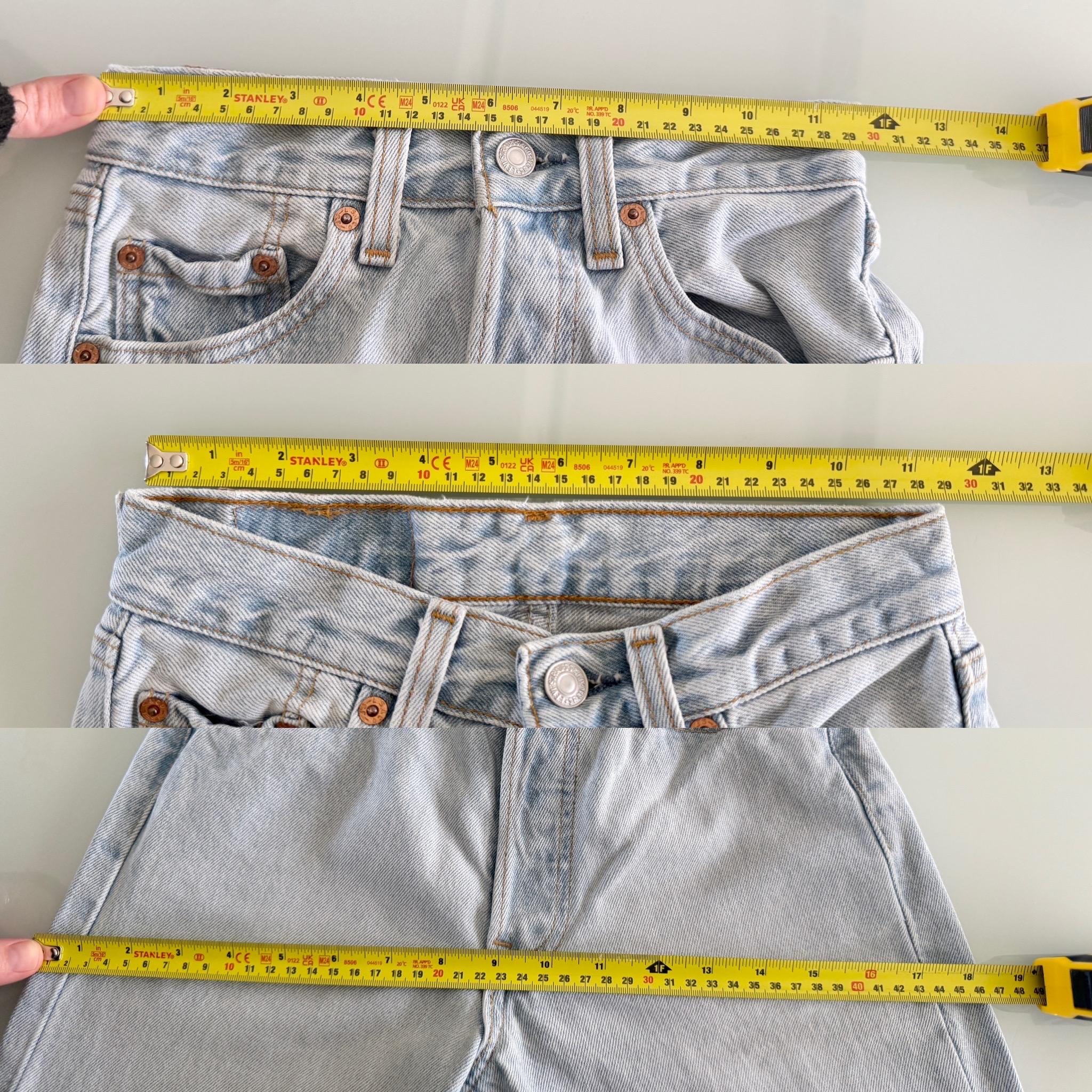 w22 L28 Levis 501 vintage light blue 501s for women tag made in USA 90s straight leg jeans 22”waist