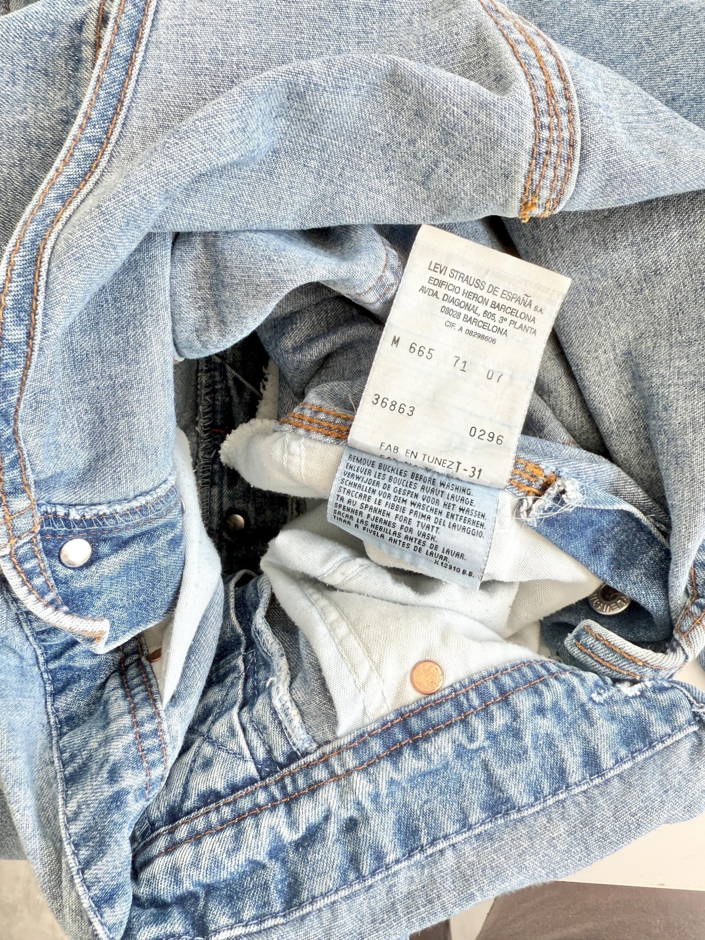 Levis overalls vintage dungarees tag size M Levi’s light faded blue faded straight leg made in 90s