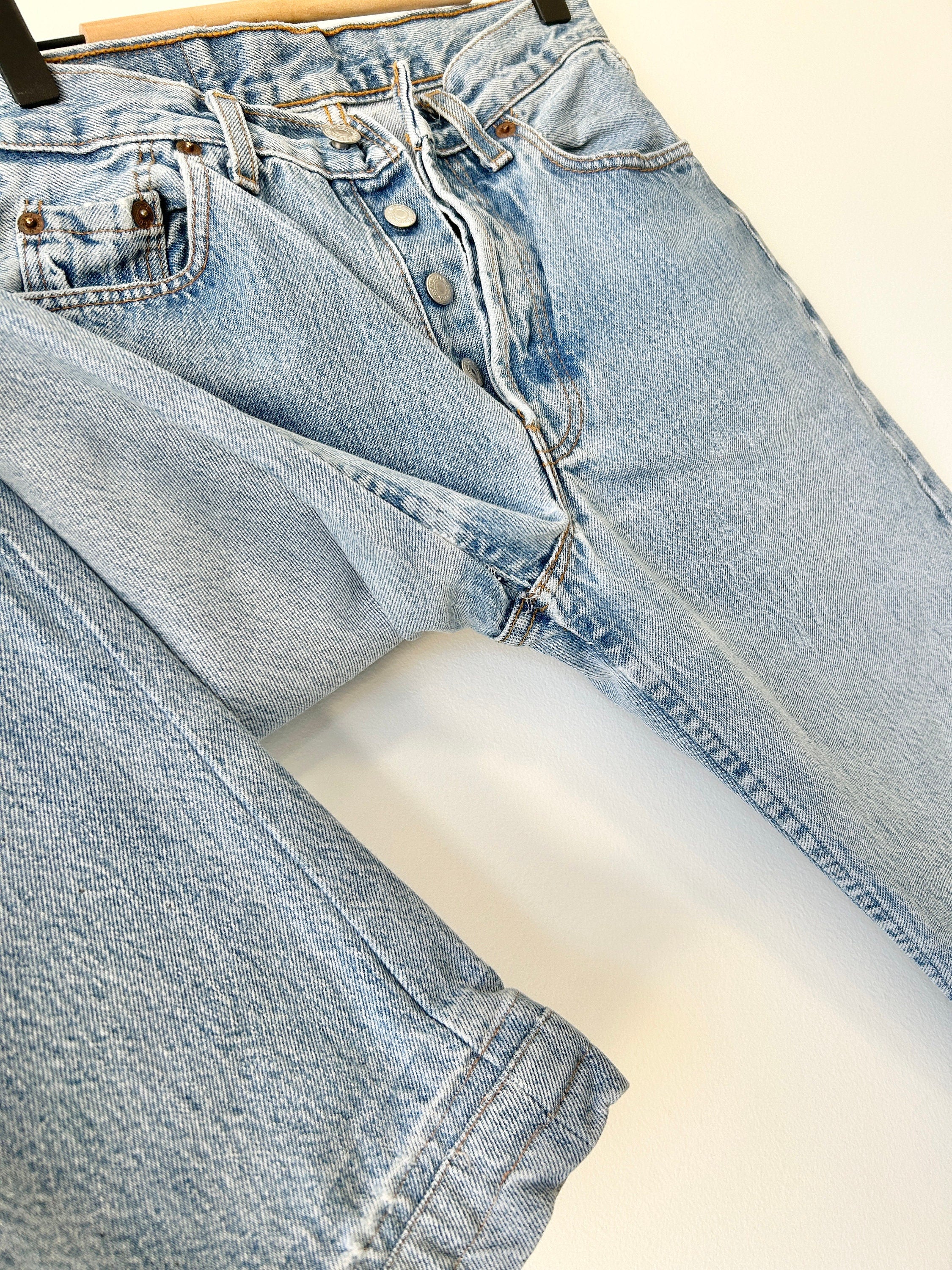 w24 L31 Levis 501 jeans blue faded denim 80s stonewash blue faded blue 501