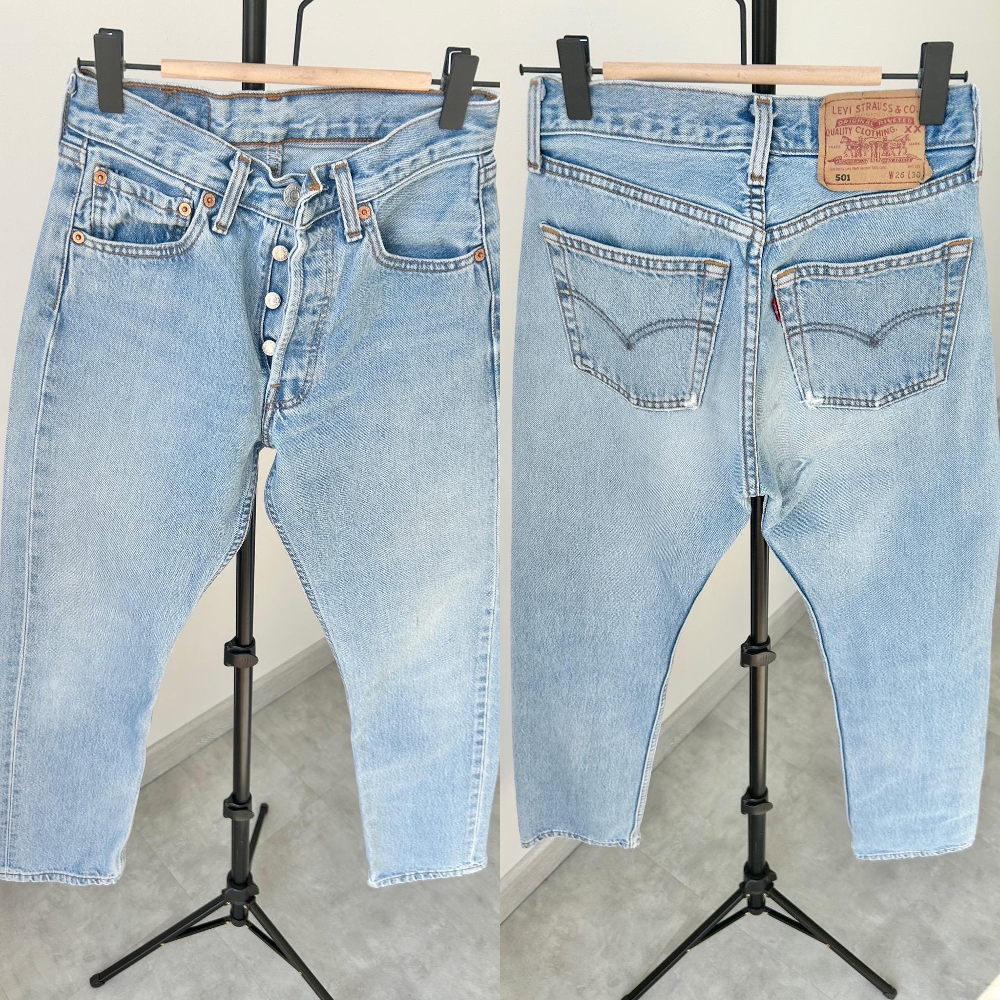 Levis 501 vintage w24 L29 Levi’s faded worn light blue straight leg Levi’s 501 90s vintage Levi’s 501  (23/24 waist)