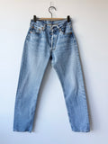 W26 L30 vintage Levis 501 light medium blue 25/26” measured waist 90s levis 501s