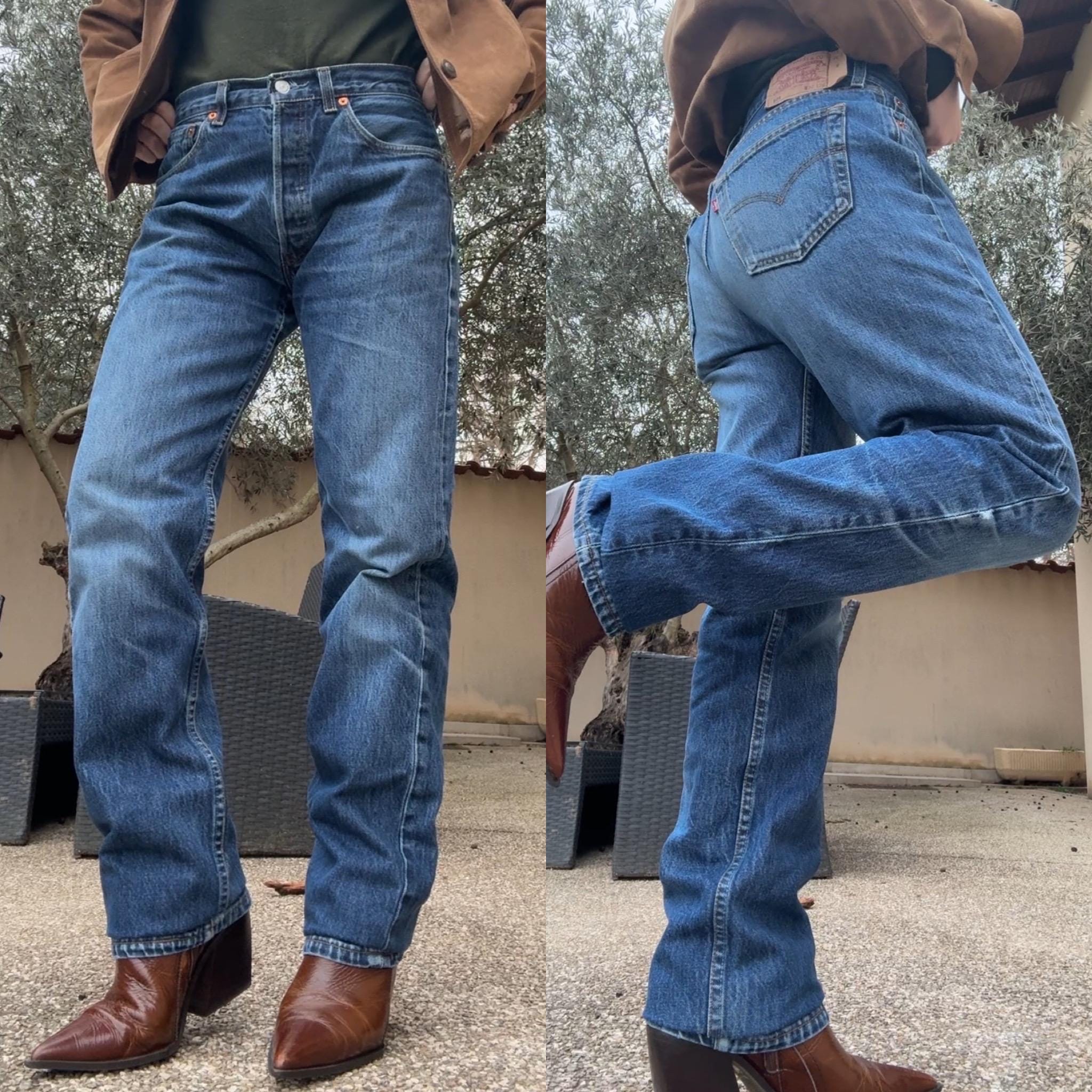 Levis 501 vintage w30 L35 dark faded blue 501s straight leg jeans 501 29”/30” waist