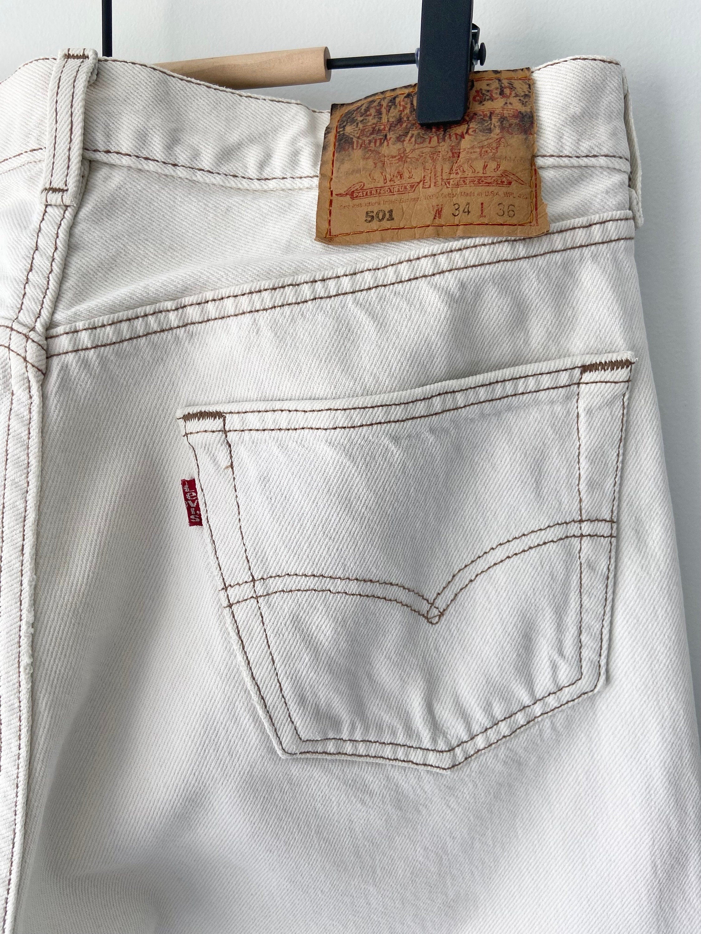 Vintage Levi’s 501 jeans w33 L36 90s vintage 501 jeans beige made in USA