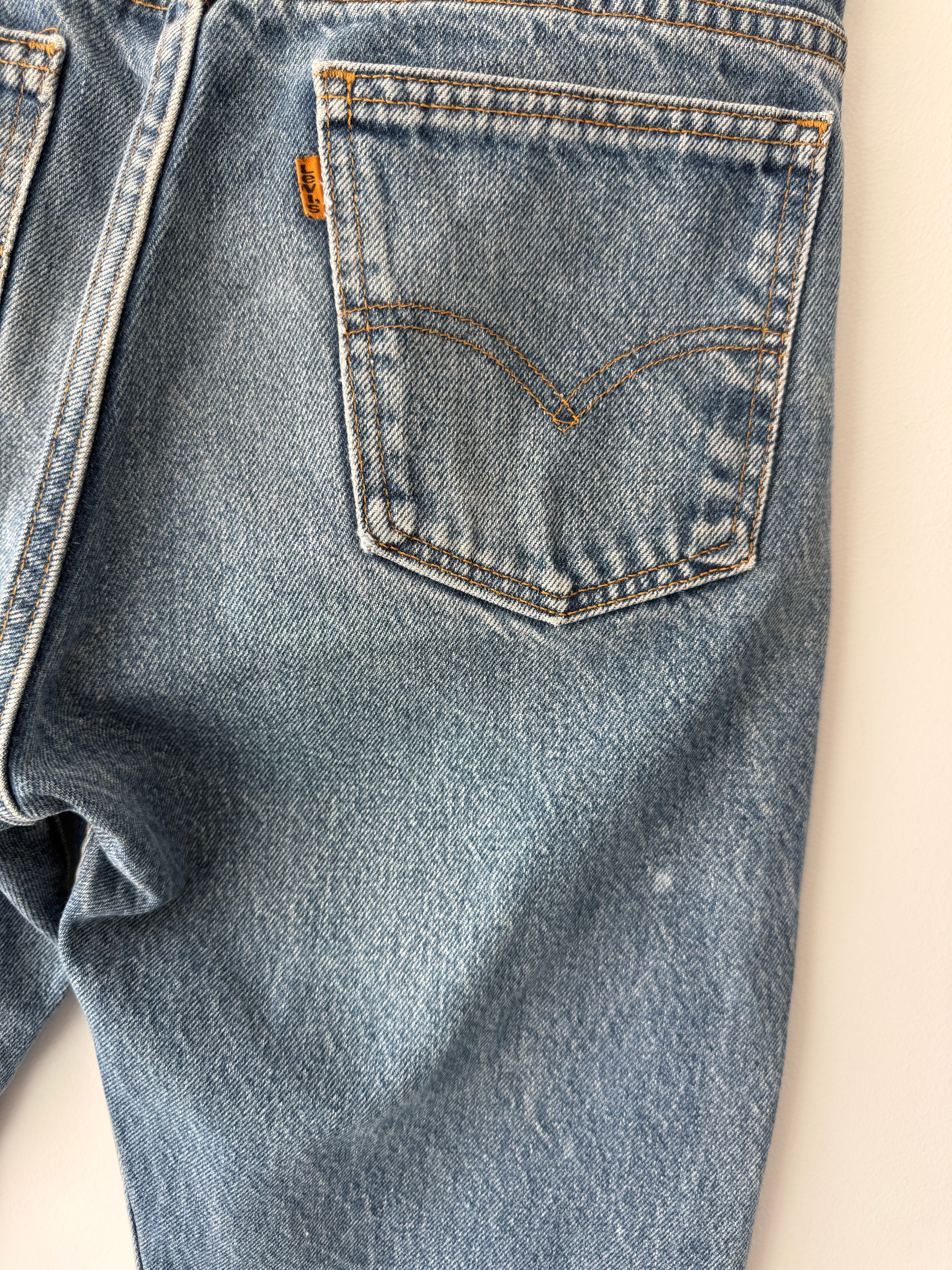 W32 L29 vintage Levis 505 31/32” measured waist dark fade blue faded  90s orange tag USA 505s