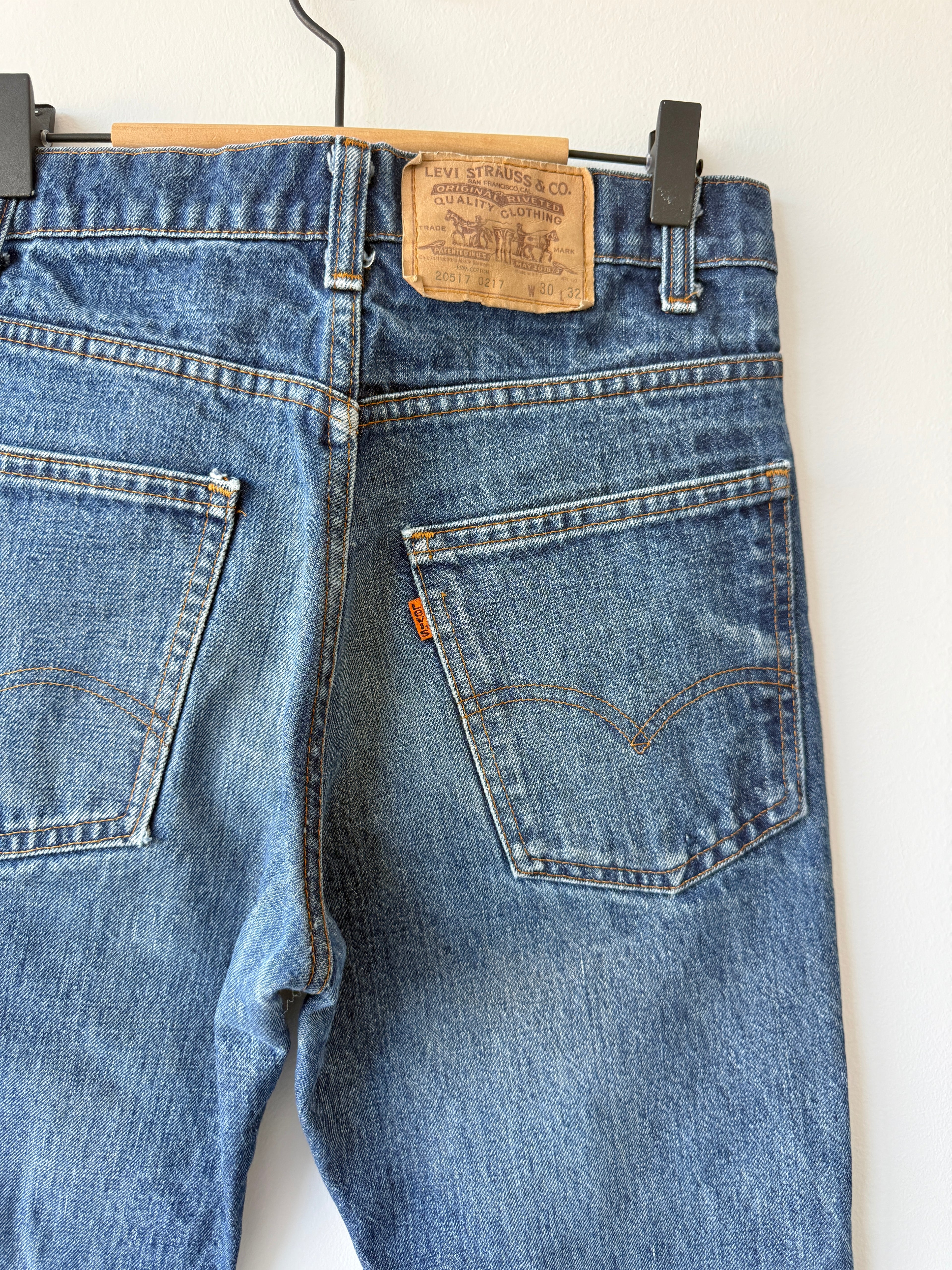W29 L31 vintage Levis 517 28/29” measured waist dark faded USA 80s 517s