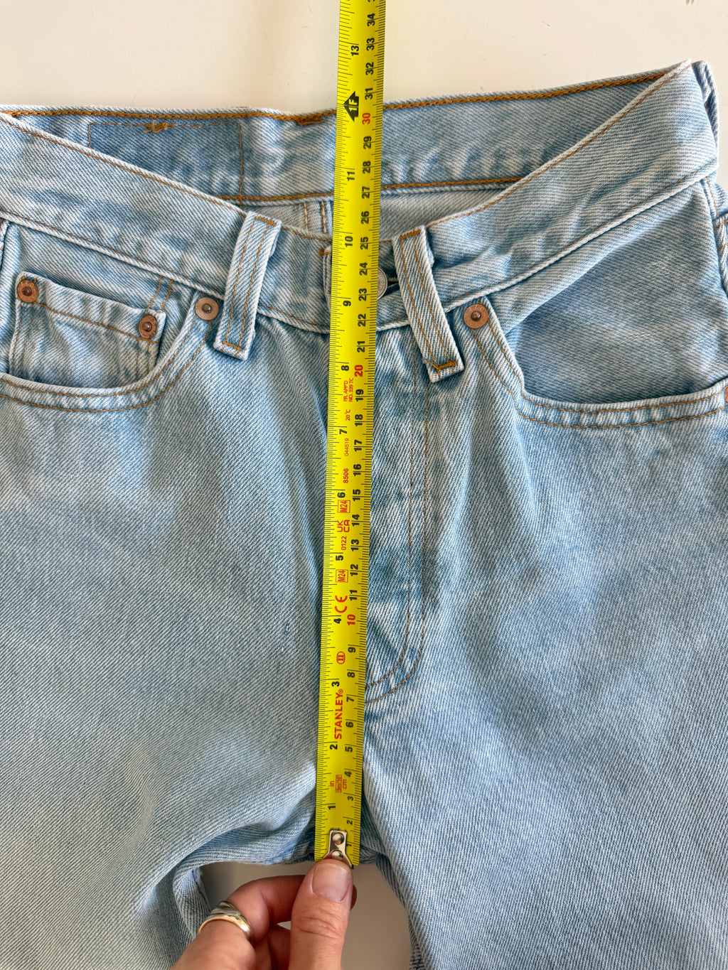 W23 L29 vintage Levis 501s 22/23” measured light blue fade 501s 90s  USA for women tag