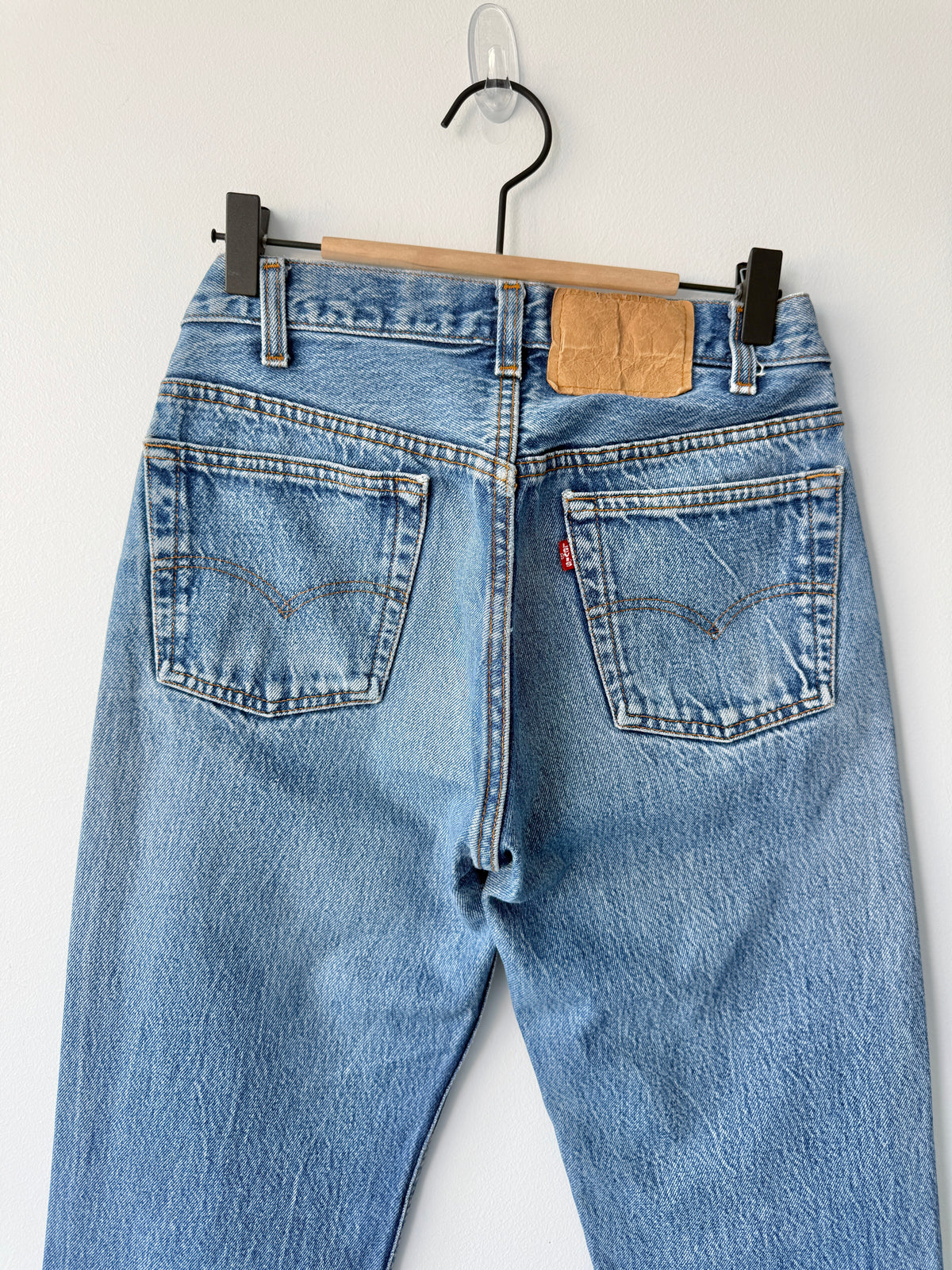 Re done denim W25 L30 vintage Levis 501 medium blue 23/25” measured waist 501s 80s USA