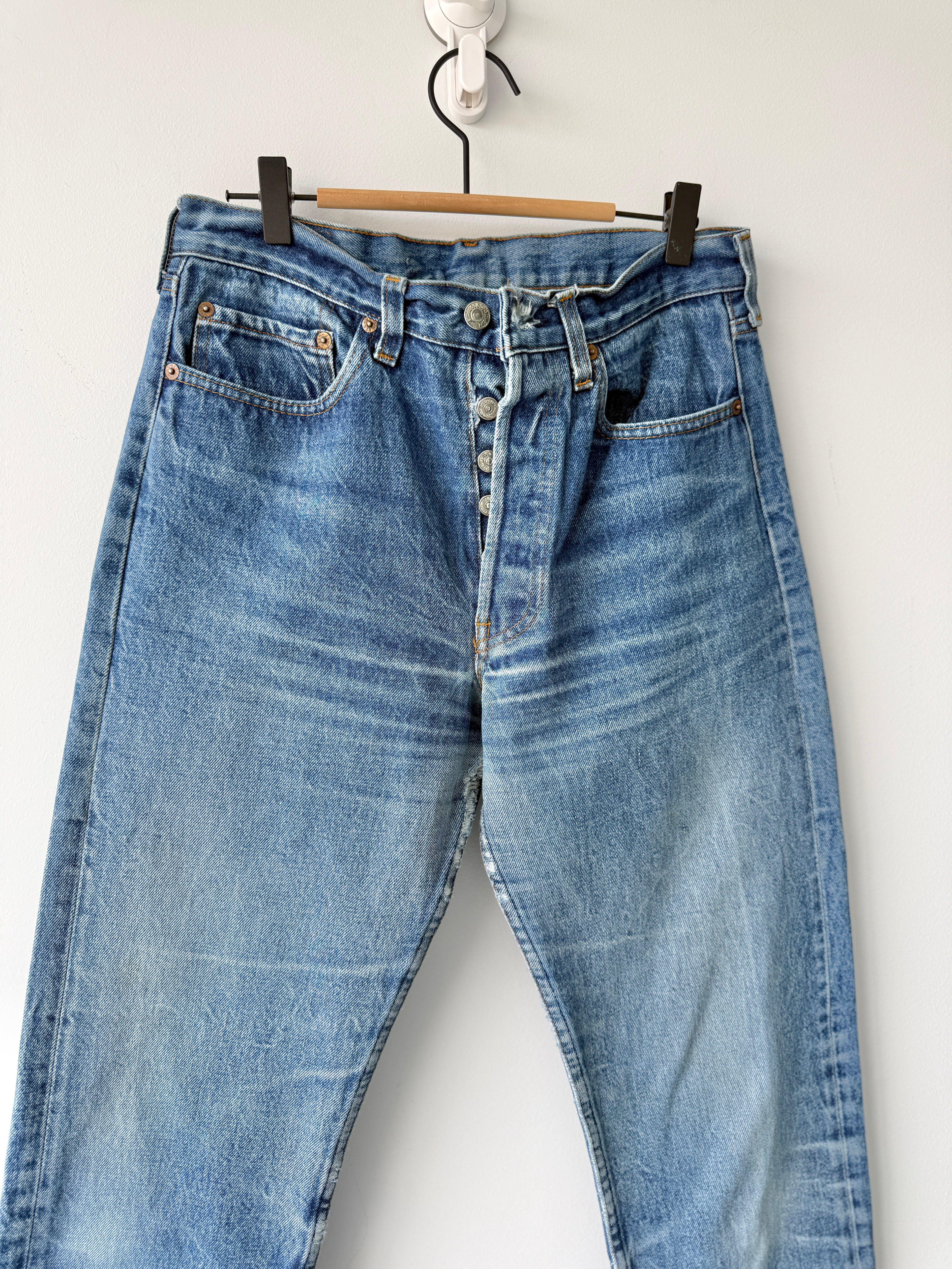 W30 L30 vintage Levis 501 29/30” measured dark faded blue 80sUSA Levi’s 501s