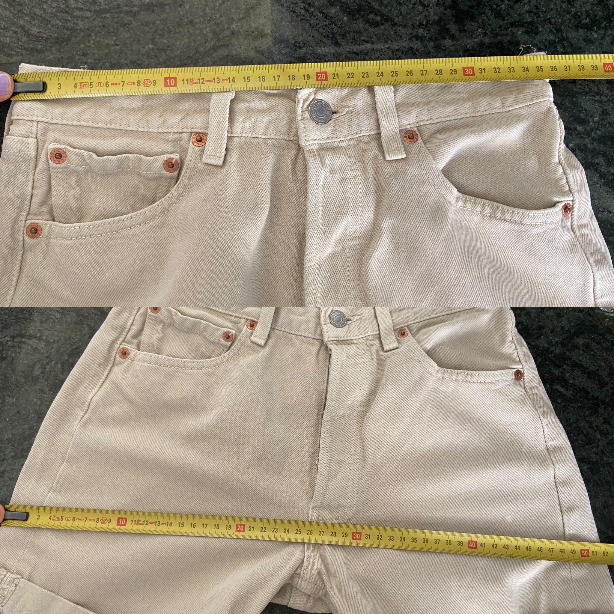 w27 Beige Vintage Levi’s 501  shorts