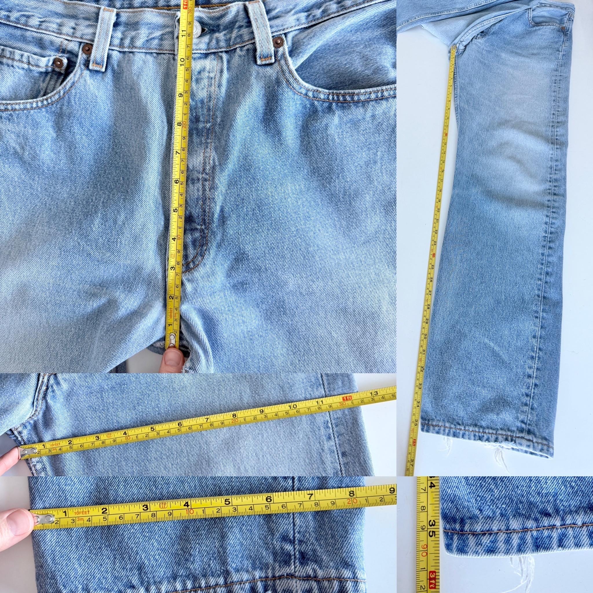 Levis 501 vintage w32 L35 light faded blue 501s made in USA  90s straight leg jeans 501 32” waist