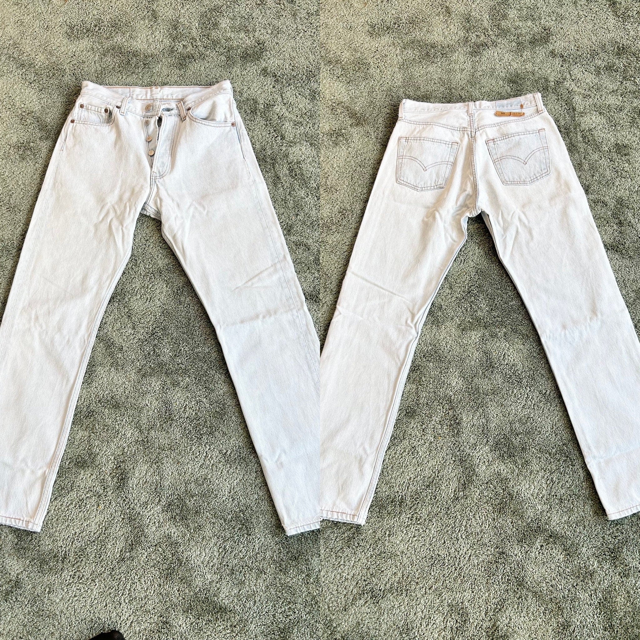 Levis 501 jeans w28 L30 90s light wash faded blue 501 faded wash blue 501 vintage 501s